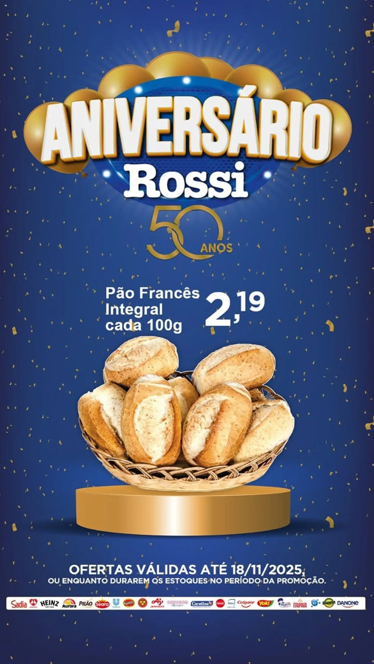Rossi Supermercados Folheto - válido de 13.11.2025 | Página: 1 | Produtos: Pão, Pão francês