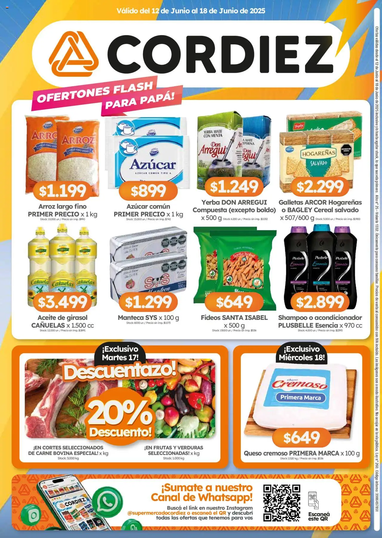 Cordiez ofertas │ válido desde el 12.06.2025 | Página: 8 | Productos: Azucar, Yerba, Acondicionador, Arroz