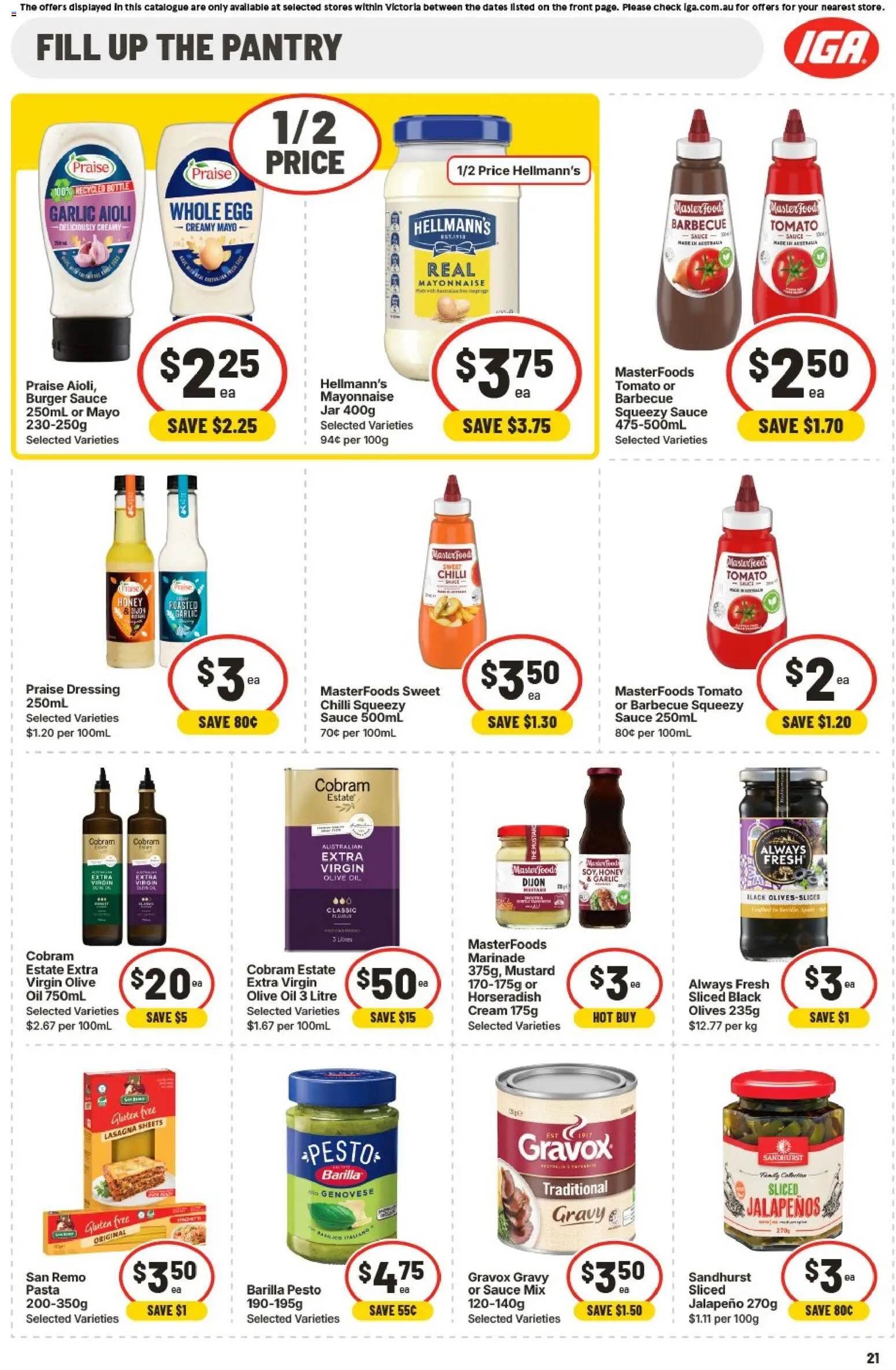 IGA catalogue - valid from 15.04.2026 | Page: 22 | Products: Honey, Olives, Mayonnaise, Garlic