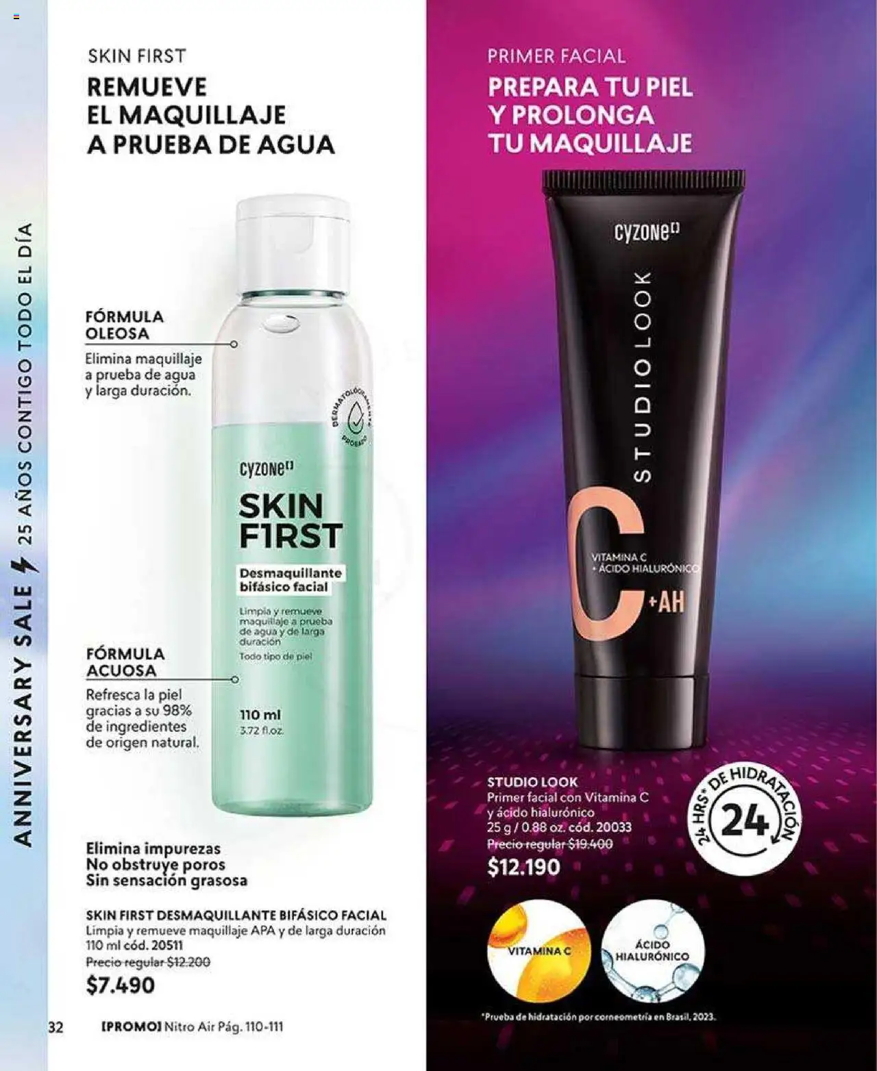 Catálogo CyZone Campaña 10 │ válido desde el 02.06.2025 | Página: 32 | Productos: Desmaquillante, Agua, Maquillaje