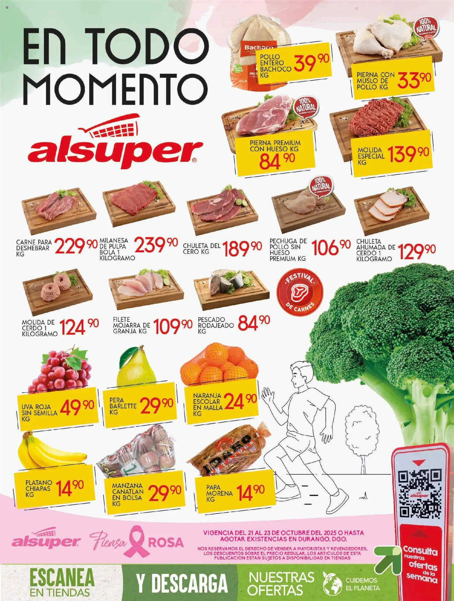 Nuevas ofertas de Alsuper válidas en toda la República Mexicana desde el 21.10.2025. ¡Encuentra las mejores ofertas en Alsuper folleto Durango! | Página: 1 | Productos: Plátano, Manzana, Uva, Malla