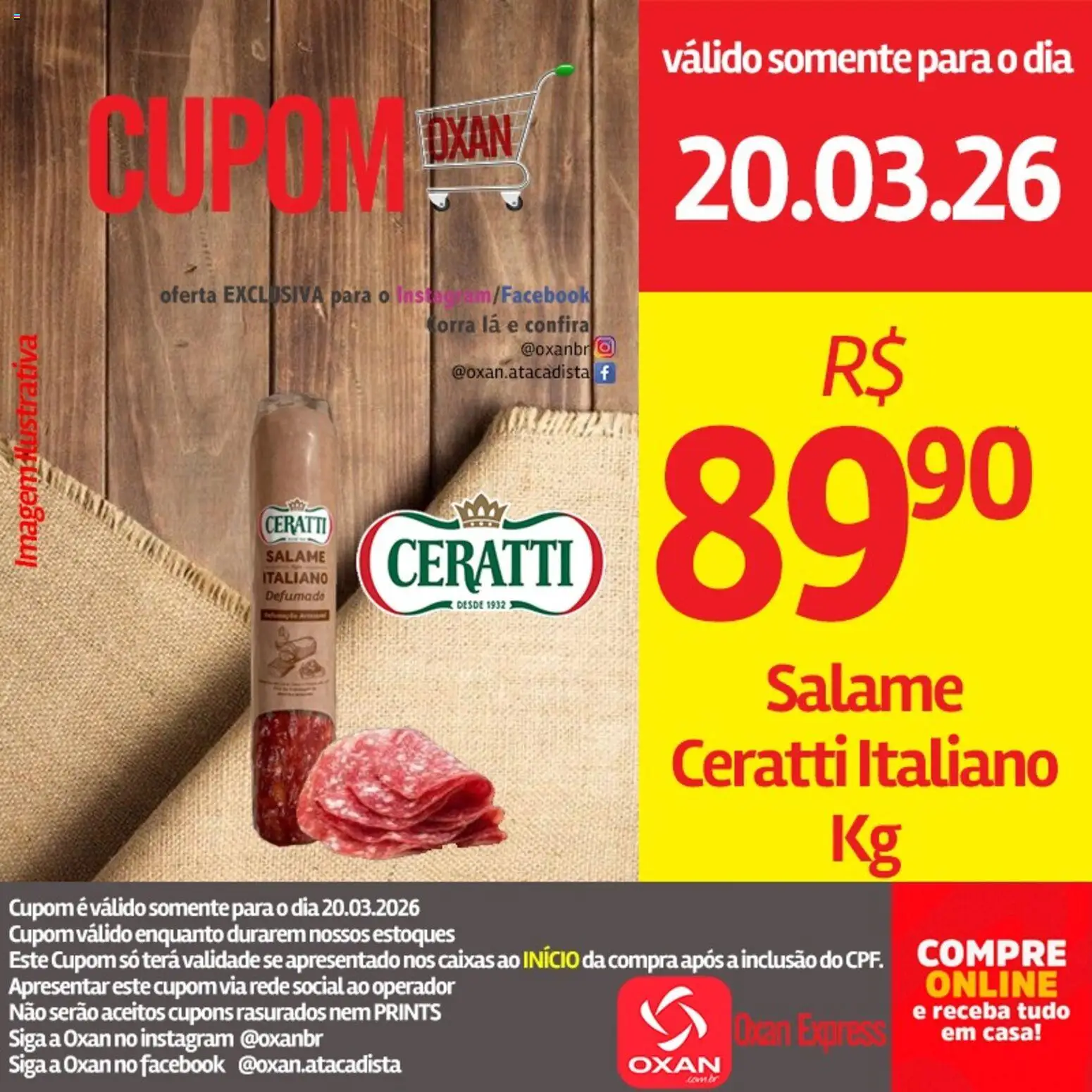 Oxan Atacadista Folheto - válido de 20.03.2026 | Página: 1 | Produtos: Salame