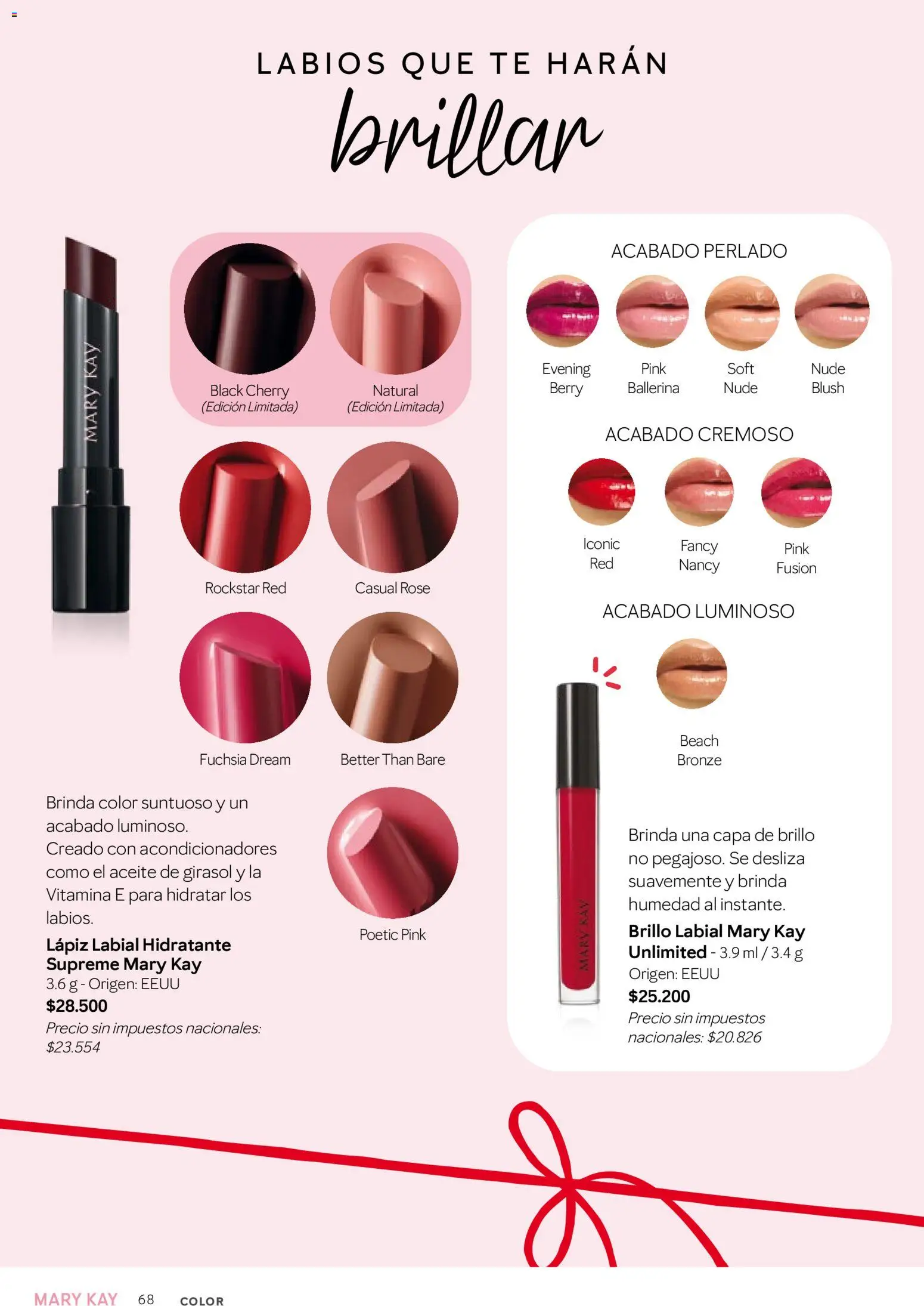 Mary Kay catálogo │ válido desde el 03.12.2025 | Página: 68 | Productos: Aceite, Lápiz labial, Brillo, Té