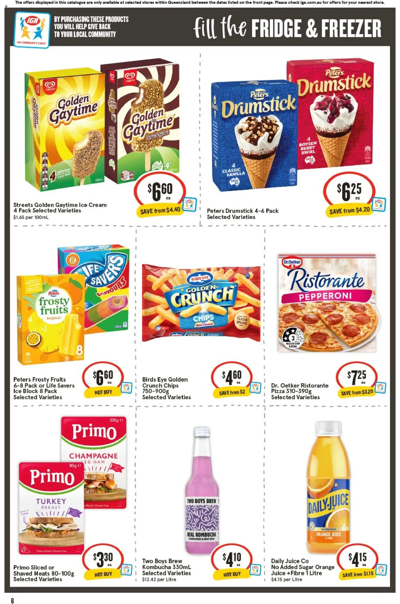 IGA catalogue - valid from 21.01.2026 | Page: 6 | Products: Ham, Pizza, Turkey, Fridge