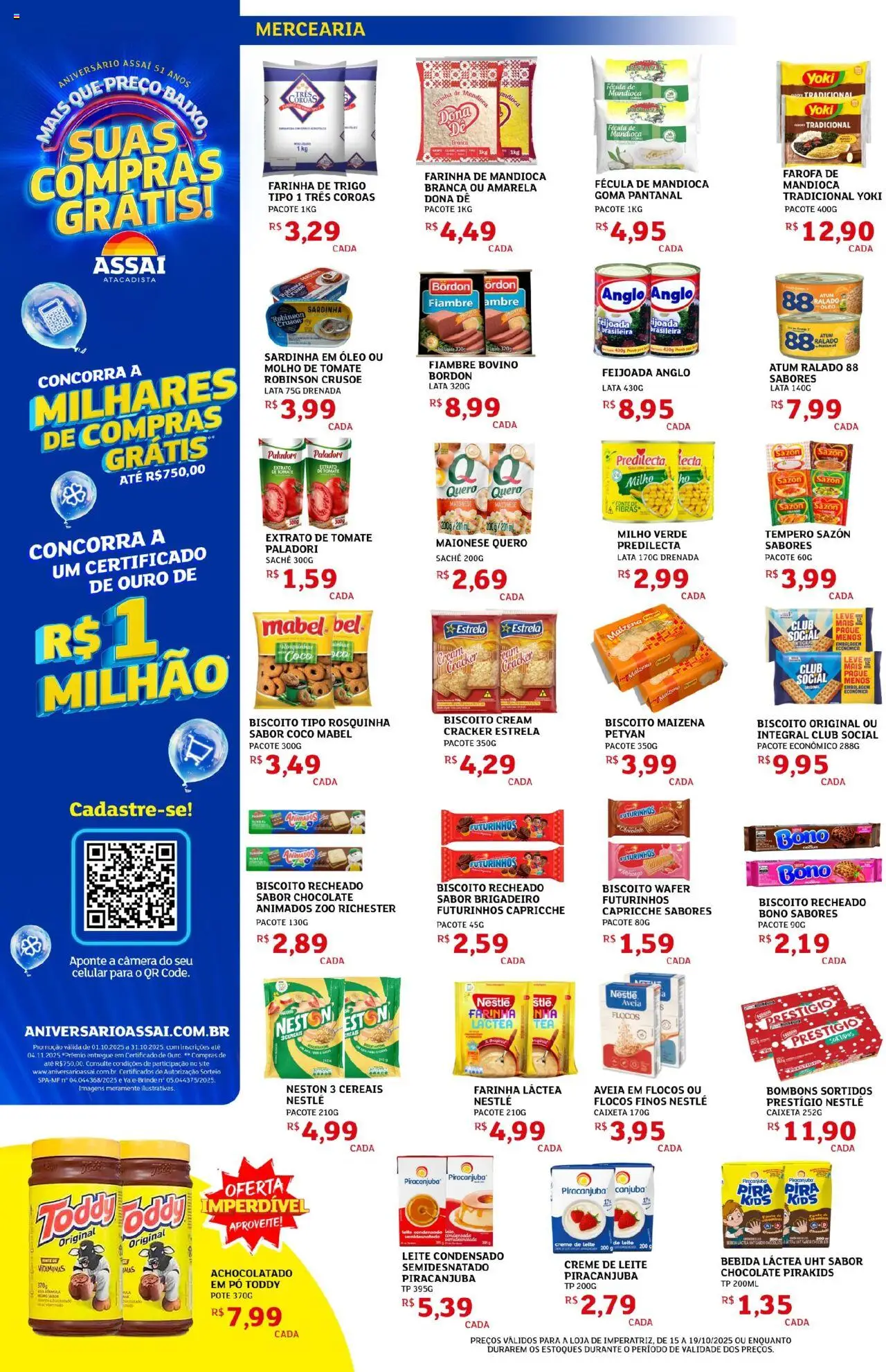 Assaí Atacadista Folheto - válido de 15.10.2025 | Página: 2 | Produtos: Celular, Farinha láctea, Óleo, Rosquinha