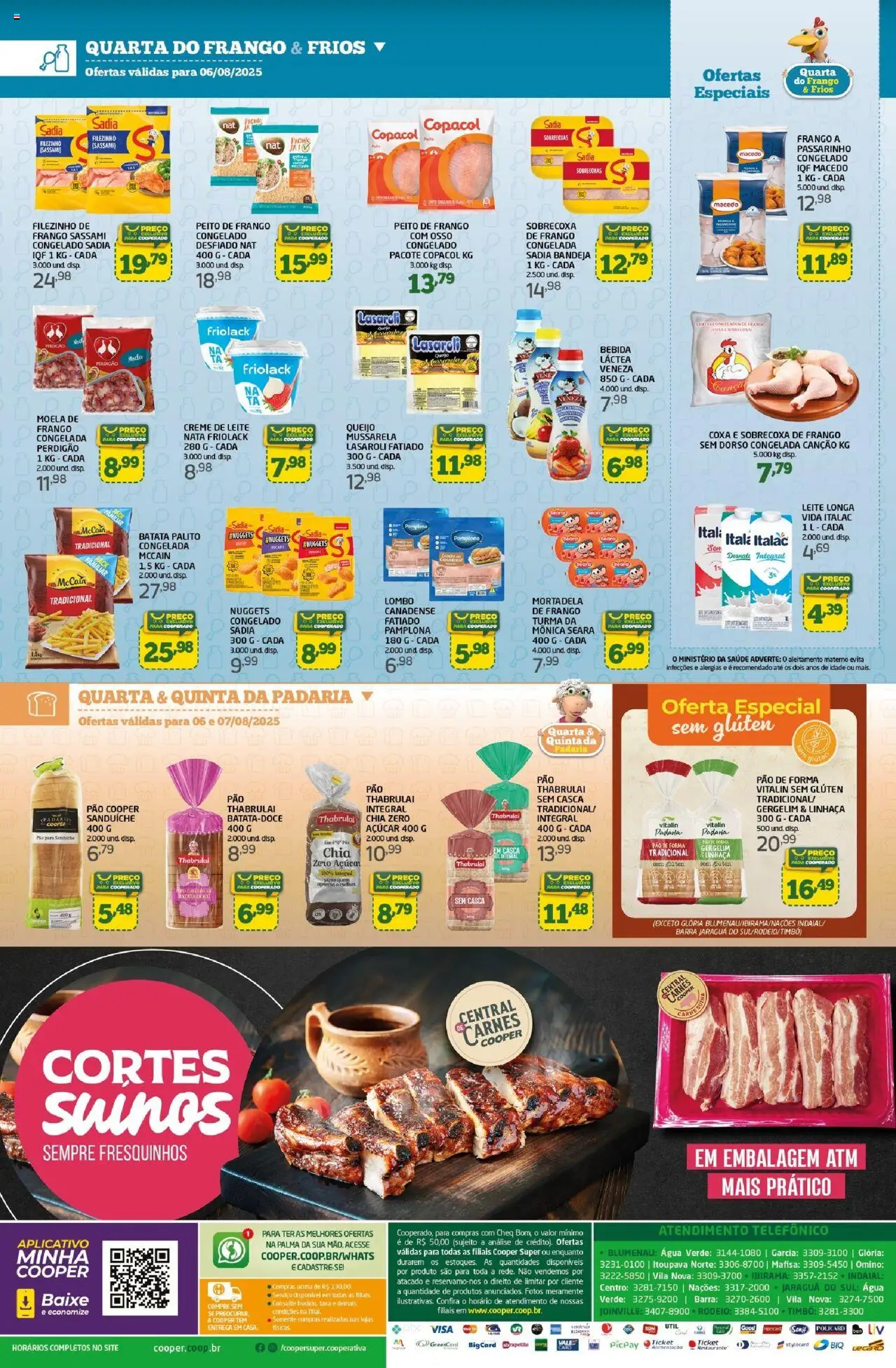 Cooper Folheto - válido de 04.08.2025 | Página: 2 | Produtos: Pão, Mortadela, Creme de leite, Mussarela