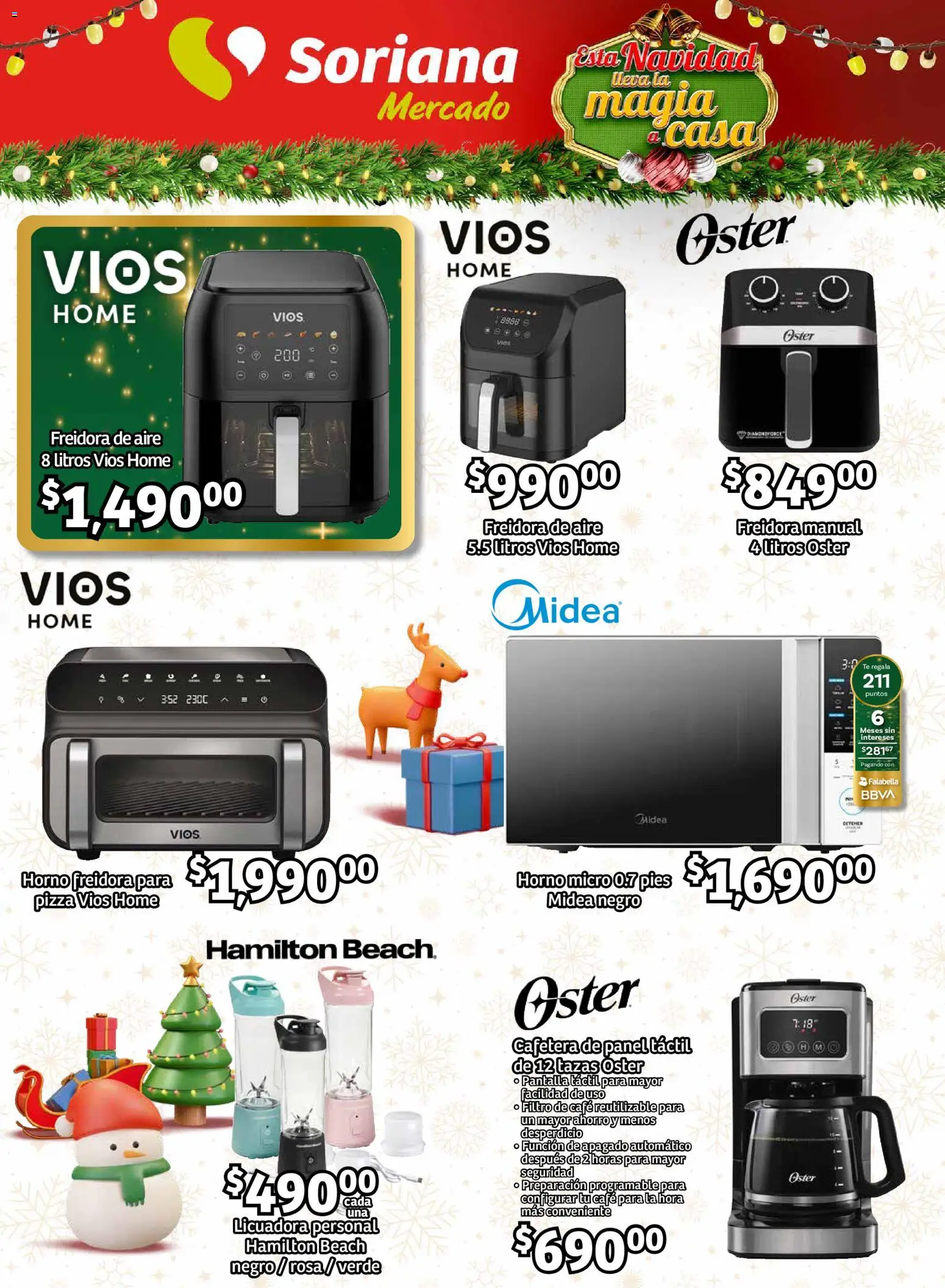 Nuevas ofertas de Soriana válidas en toda la República Mexicana desde el 27.11.2025. ¡Encuentra las mejores ofertas en Soriana - Pesito Valedor Mercado: Ags, Col, Gto, Jal, Mich! | Página: 33 | Productos: Pizza, Filtro de café, Cafetera, Freidora