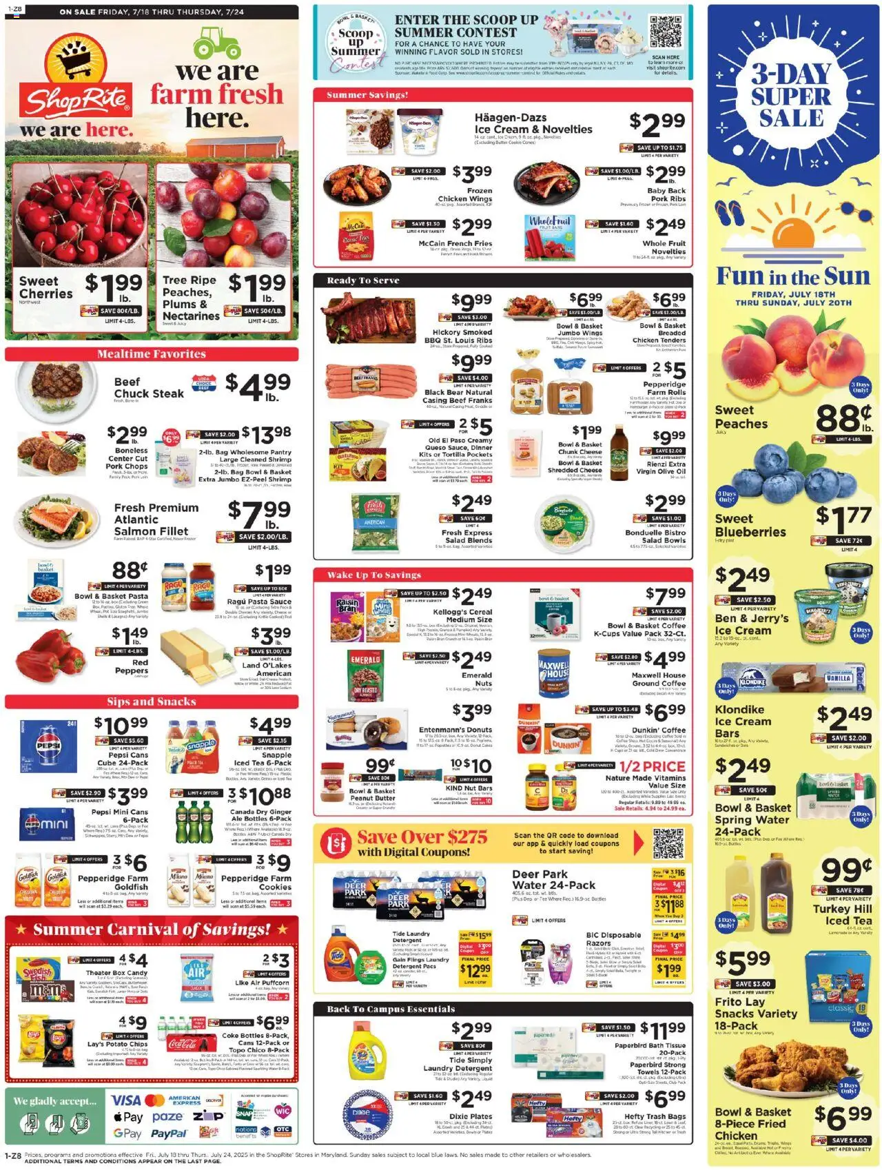 ShopRite Weekly Ad - valid from 18.07.2025 | Page: 1 | Products: Butter, Cheese, Nuts, Rod