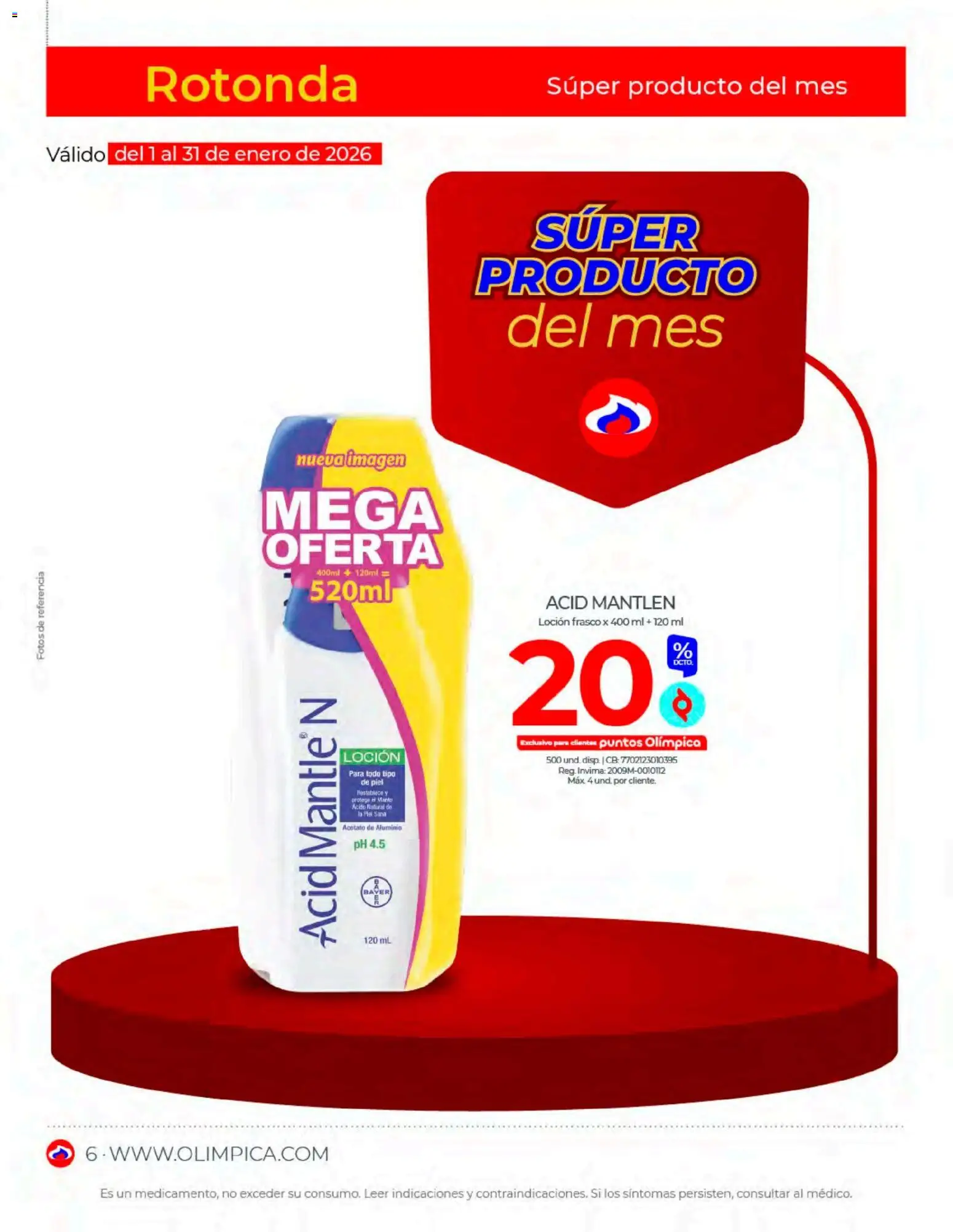 Olímpica revista - valida desde el 01.01.2026 | Página: 6 | Productos: Frasco, Loción