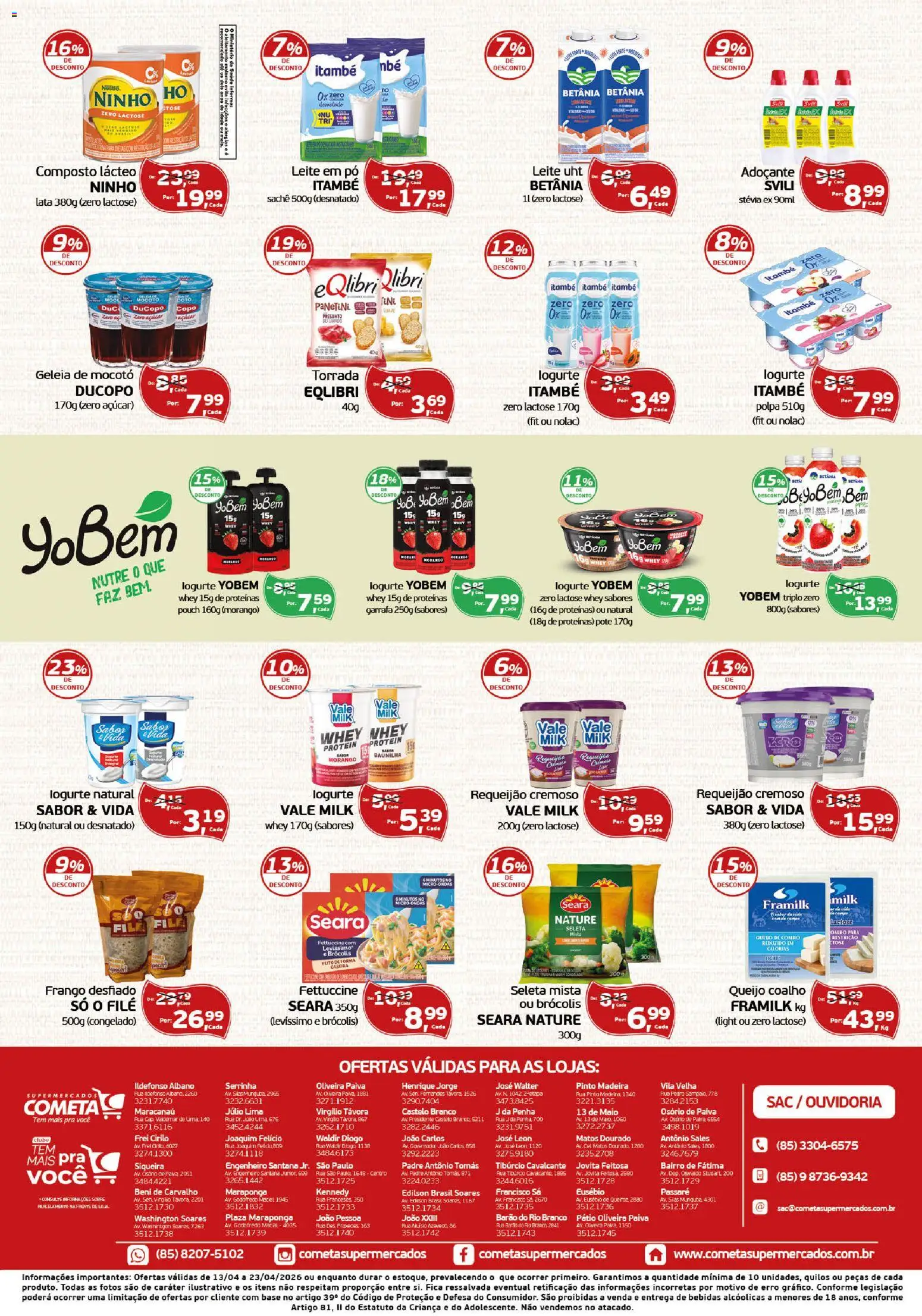 Cometa Supermercados Folheto - válido de 13.04.2026 | Página: 2 | Produtos: Pó, Queijo coalho, Microondas, Base