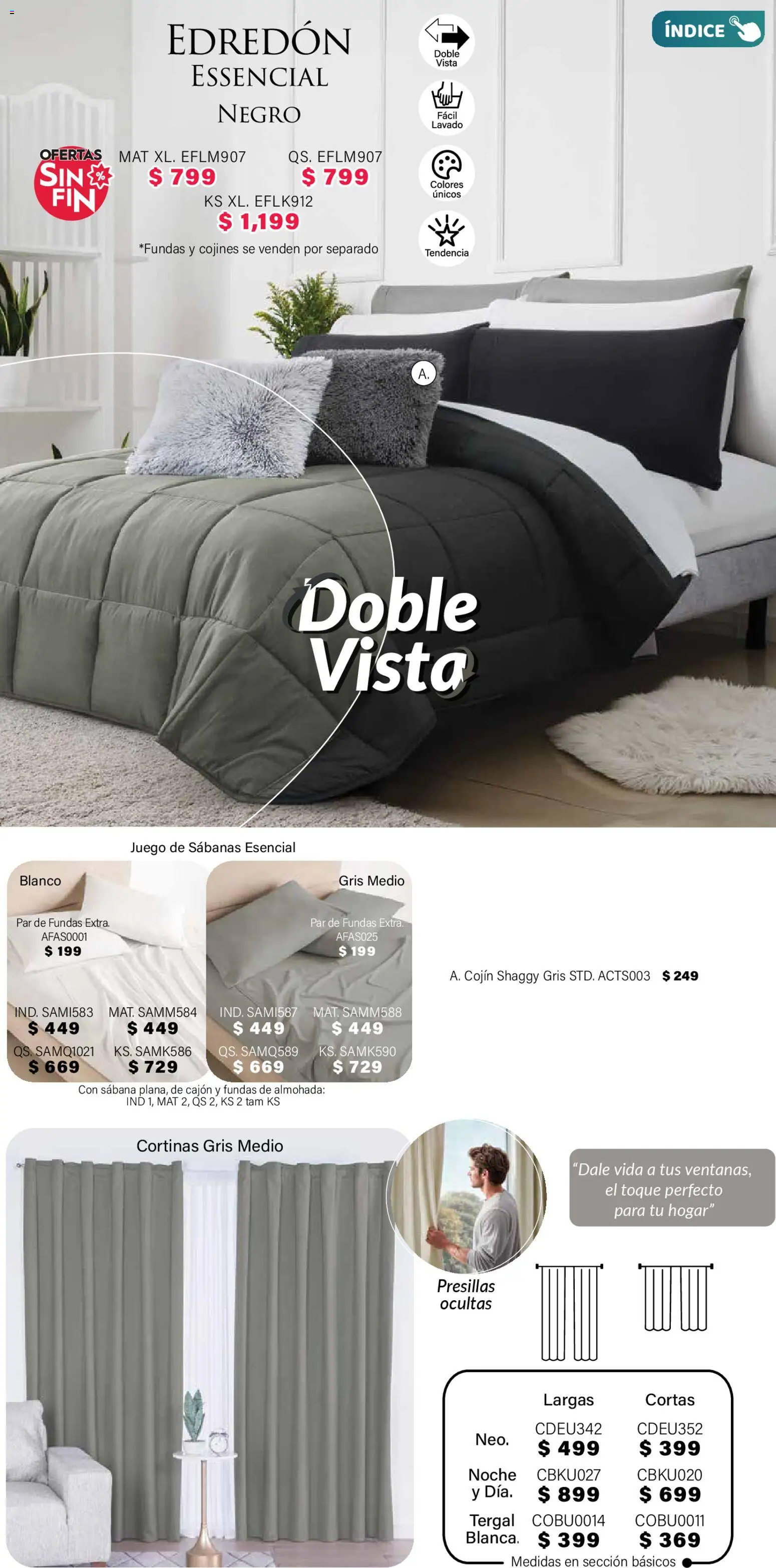 Nuevas ofertas de Colchas Concord válidas en toda la República Mexicana desde el 01.11.2025. ¡Encuentra las mejores ofertas en Colchas Concord Buen Fin! | Página: 158 | Productos: Juego, Almohada, Sabanas, Cortinas