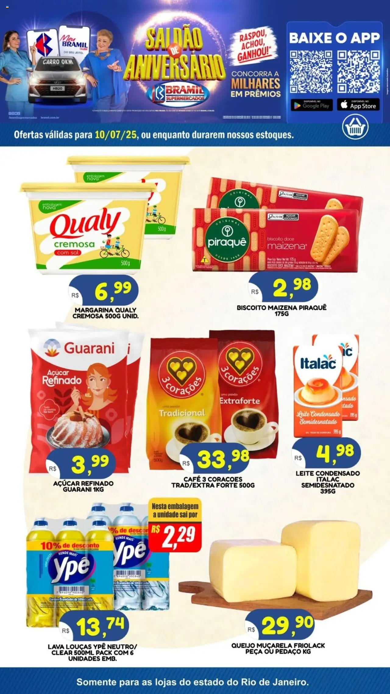 Bramil Supermercados Folheto - válido de 10.07.2025 | Página: 1 | Produtos: Leite, Açúcar, Leite condensado, Margarina