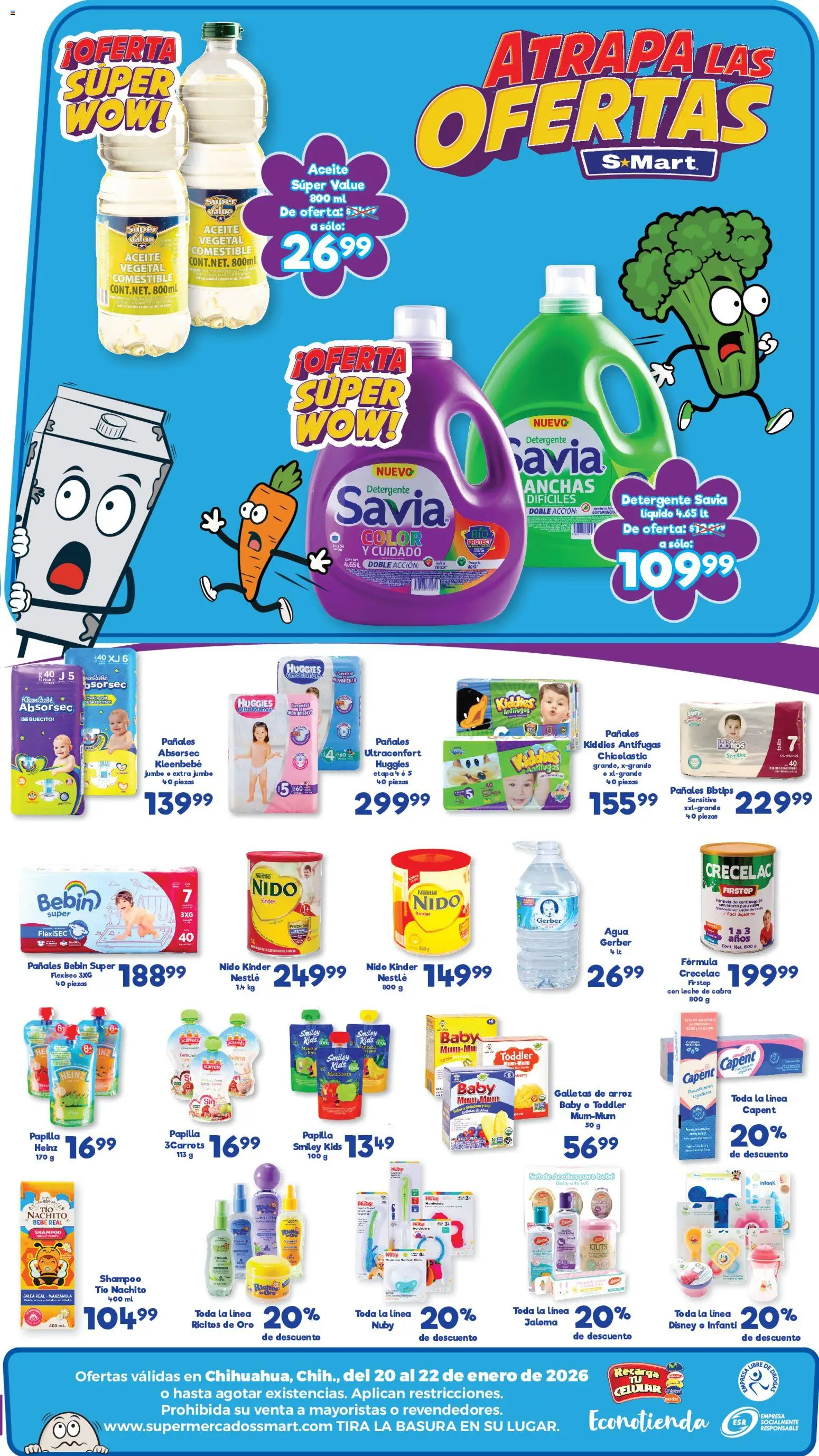 Nuevas ofertas de S-Mart válidas en toda la República Mexicana desde el 20.01.2026. ¡Encuentra las mejores ofertas en S-Mart folleto Ofertas de Feria Chihuahua! | Página: 2 | Productos: Quitamanchas, Detergente, Agua, Leche