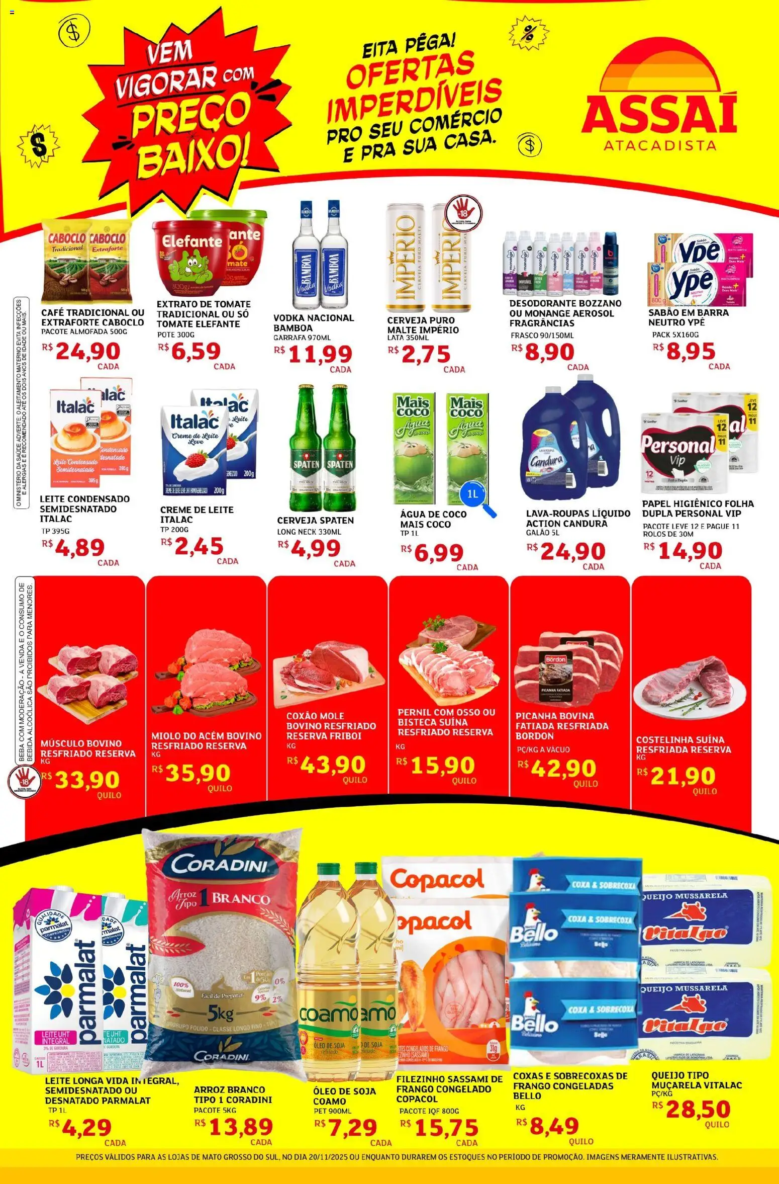 Assaí Atacadista Folheto - válido de 20.11.2025 | Página: 1 | Produtos: Coco, Sabão em barra, Cerveja, Creme