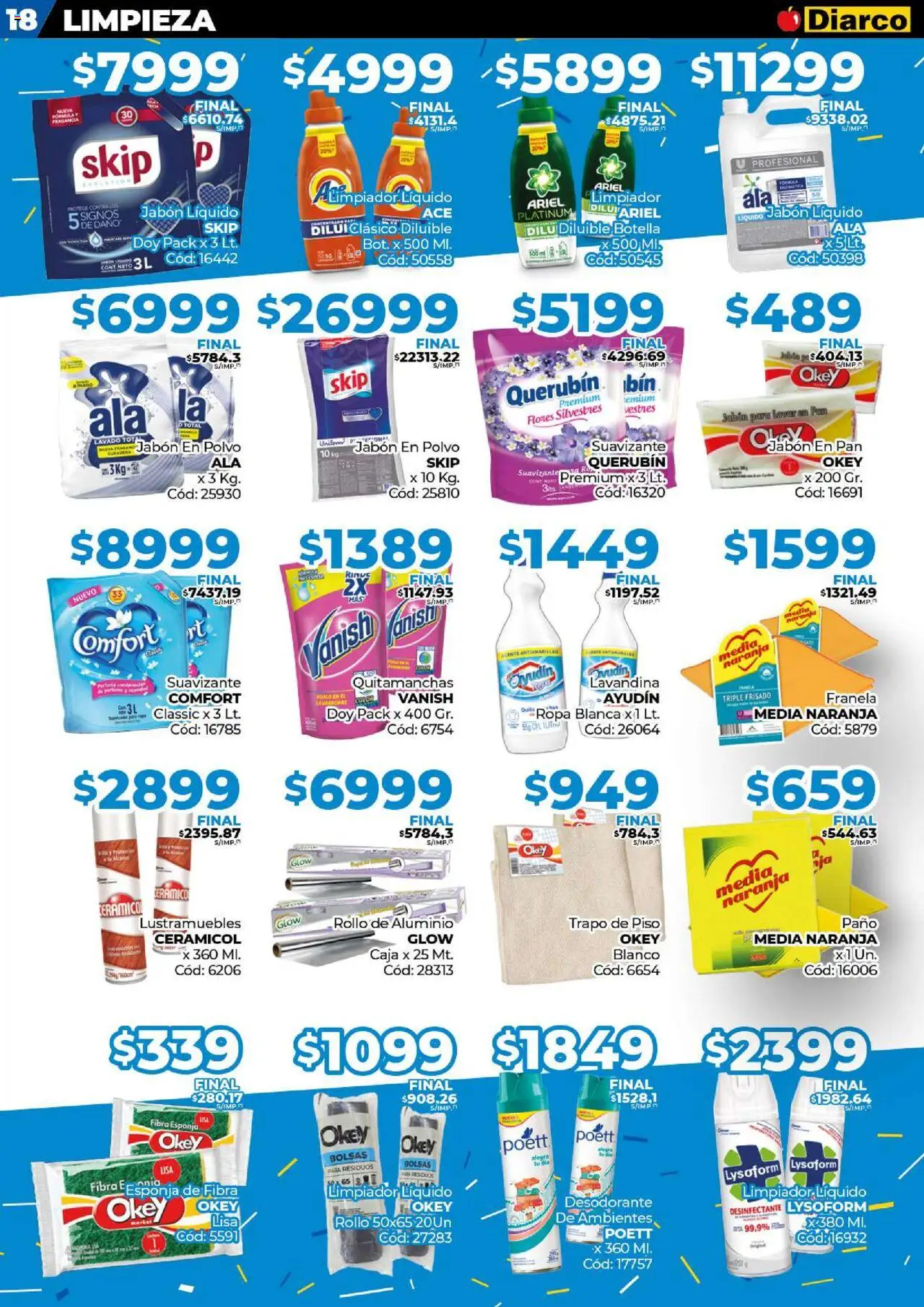 Diarco ofertas │ válido desde el 04.08.2025 | Página: 18 | Productos: Caja, Desodorante, Ropa, Suavizante