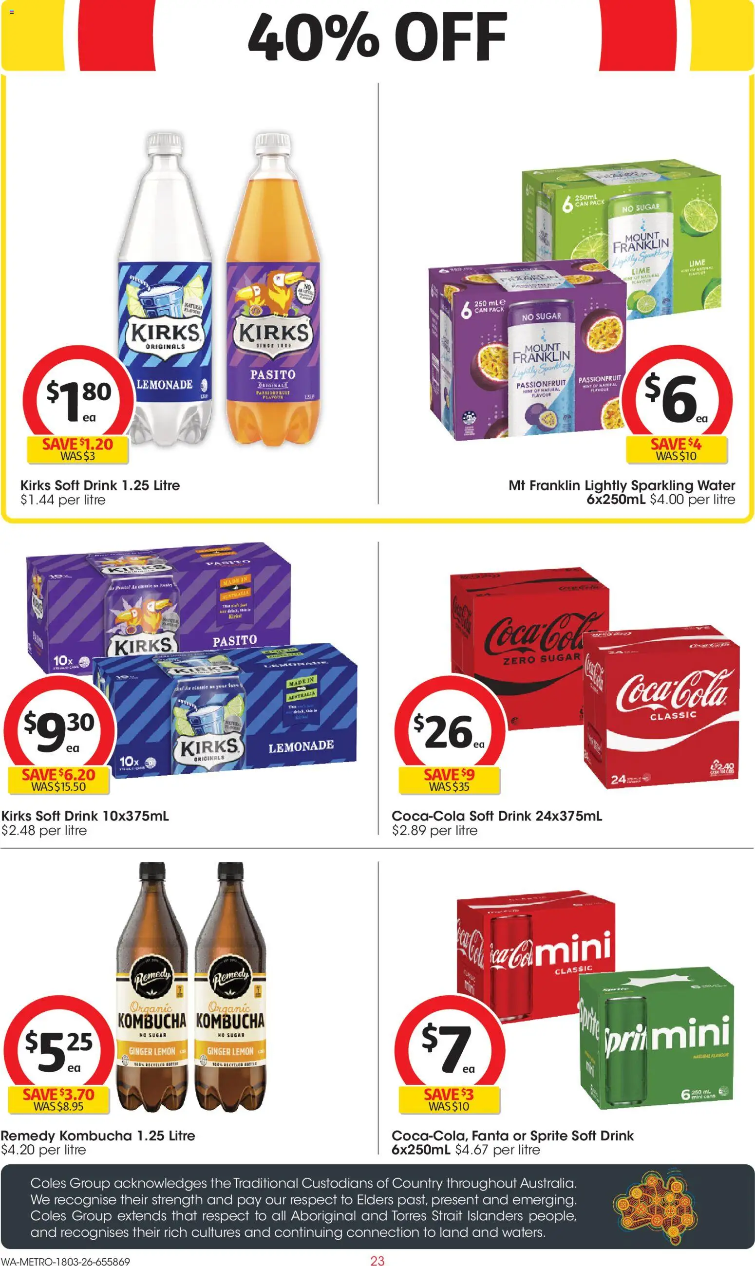 Coles catalogue - valid from 18.03.2026 | Page: 23 | Products: Ginger, Water, Sugar, Lime