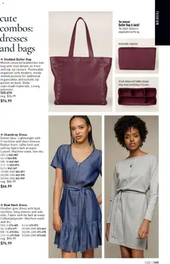 Preview of Studded Butler Bag, Merlot coloured leatherlike tote bag with stud details on front and top zip closure. Removable organizer with dividers, inside slotted pockets for additional organization and outside zip pocket on back. Body: man-made materials. Lining: polyester. from shop Avon valid from 25.09.2025 | Page: 143