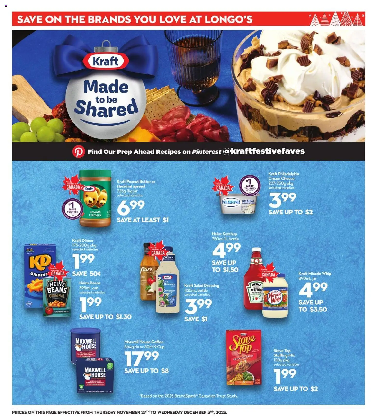 Longo's flyer valid from 27.11.2025 | Page: 20 | Products: Ketchup, Salad, Butter, Cheese