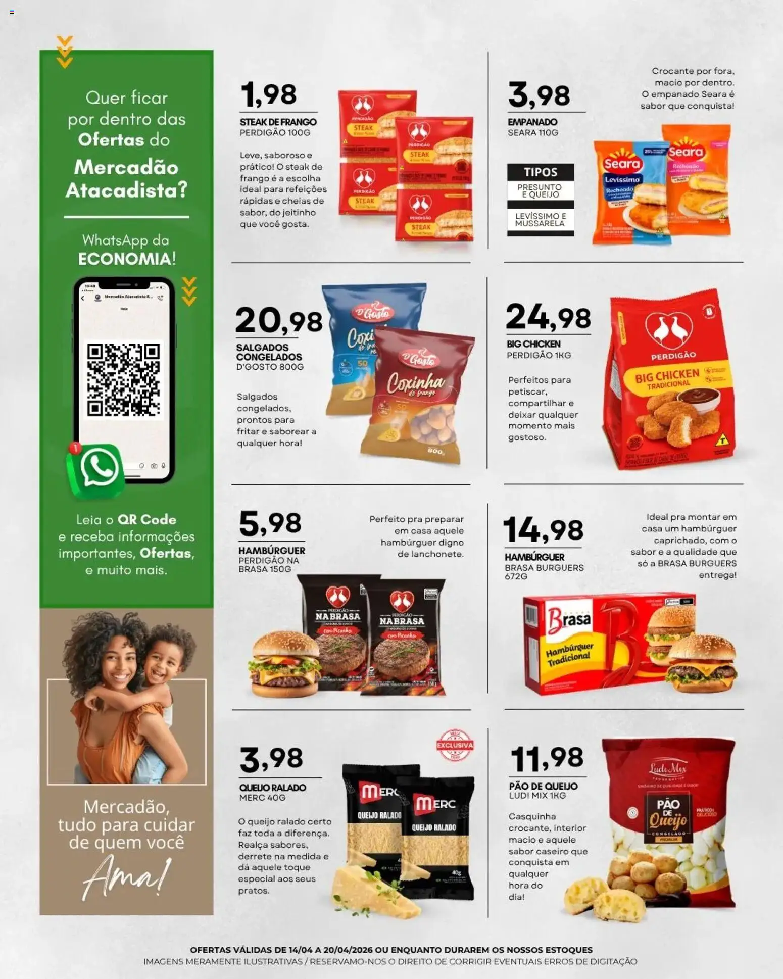 Mercadão Atacadista Folheto - válido de 14.04.2026 | Página: 5 | Produtos: Queijo, Frango, Mussarela, Pão de queijo