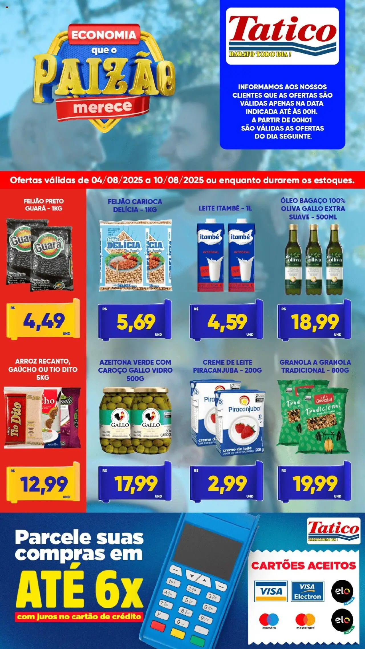 Tatico Folheto - válido de 04.08.2025 | Página: 4 | Produtos: Leite, Óleo, Granola, Creme