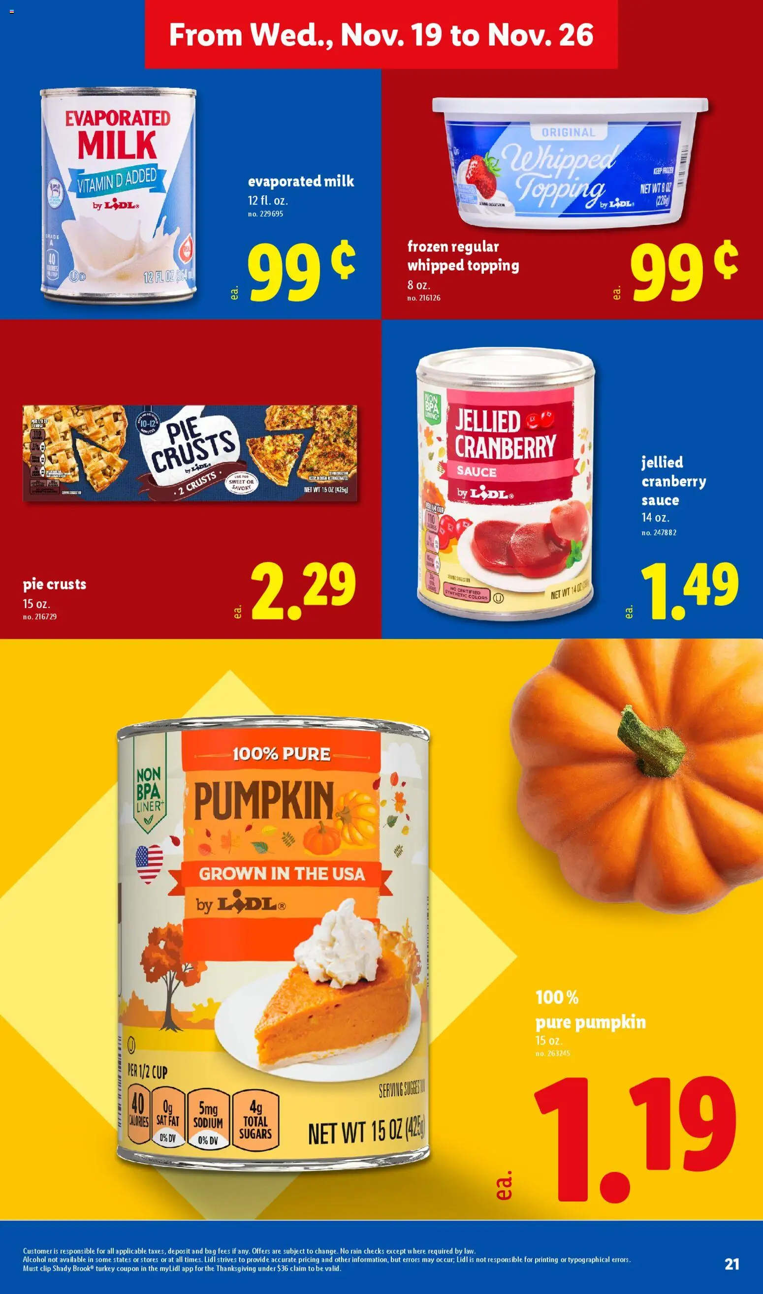 Lidl Early Black Friday - valid from 19.11.2025 | Page: 21 | Products: Clip, Milk, Pumpkin, Bag