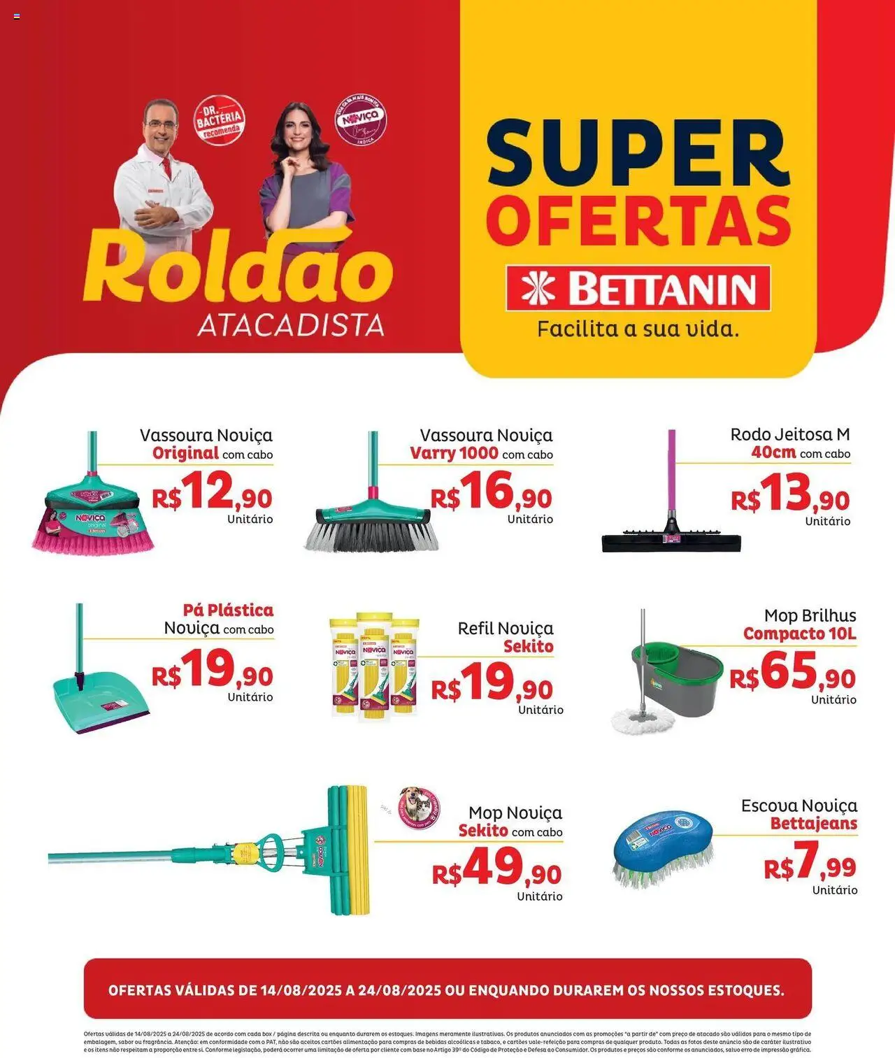 Roldão Folheto - válido de 14.08.2025 | Página: 1 | Produtos: Escova, Pá, Cabo, Rodo