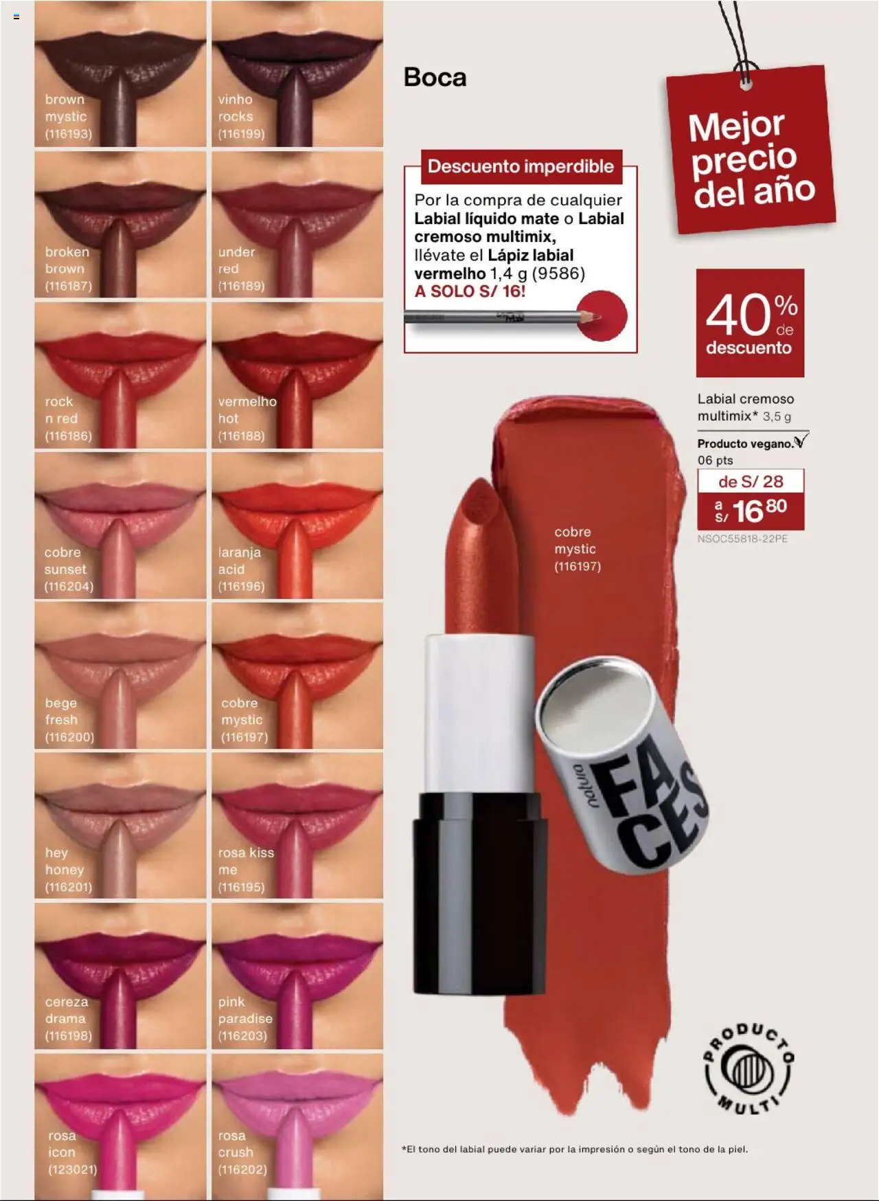 Catálogo Natura válido desde 13.08.2025 | Página: 50 | Productos: Lápiz labial