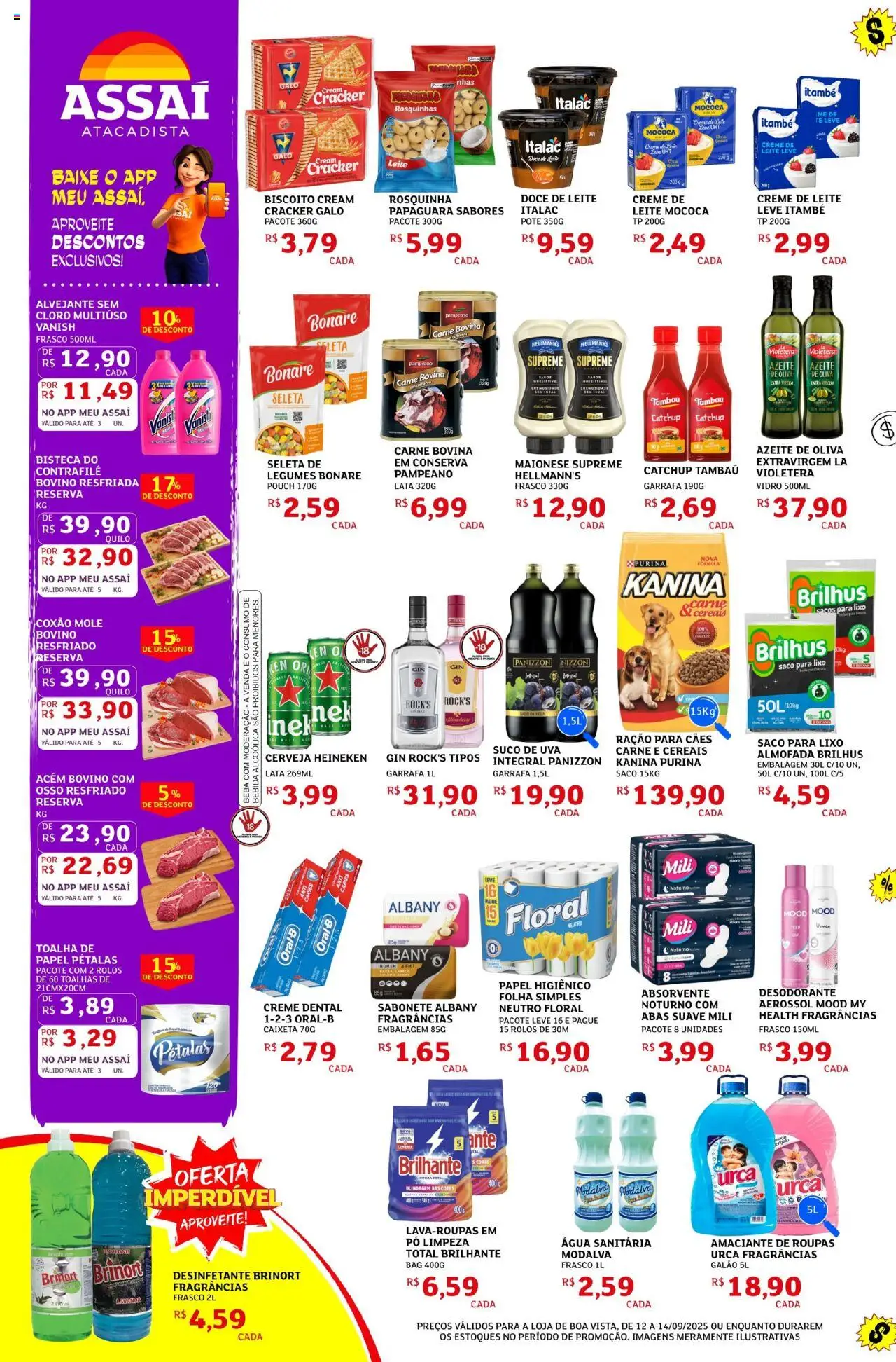 Assaí Atacadista Folheto - válido de 12.09.2025 | Página: 2 | Produtos: Cloro, Carne, Creme, Sabonete