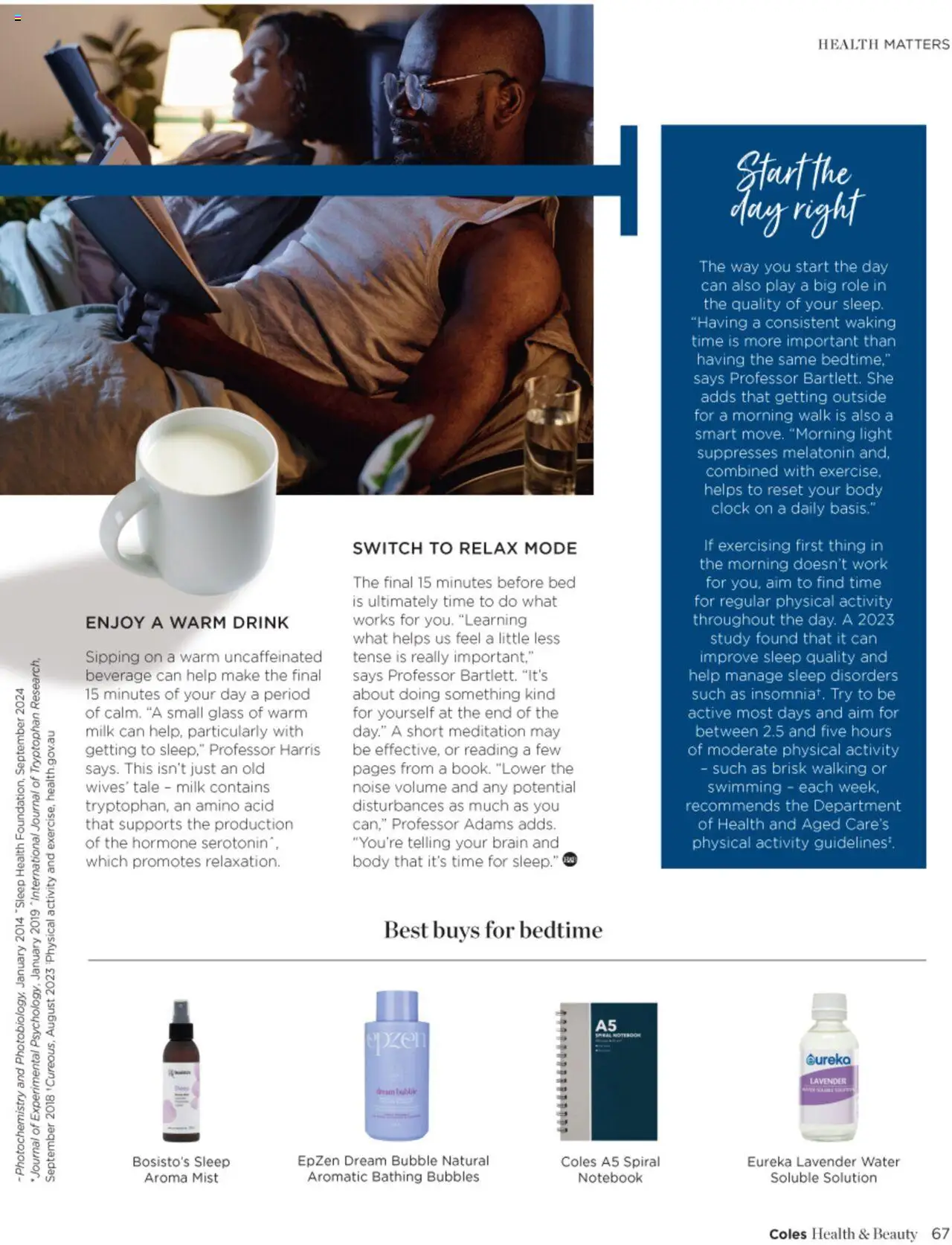 Coles catalogue - valid from 30.06.2025 | Page: 67 | Products: Light, Clock, Notebook, Bed