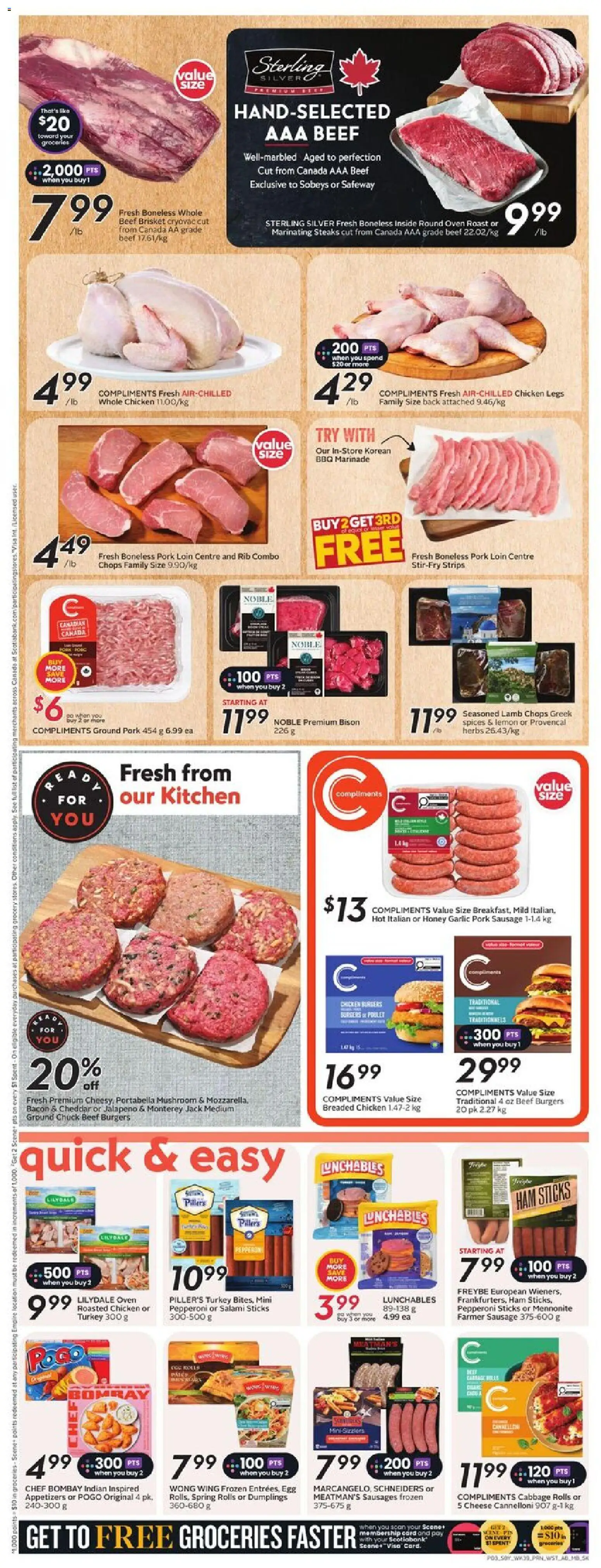 Safeway flyer valid from 22.01.2026 | Page: 6 | Products: Turkey, Ham, Chicken, Pork