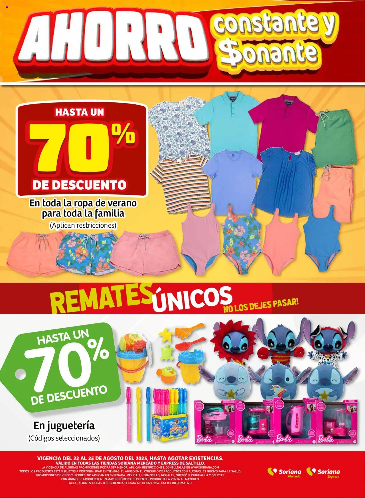 Nuevas ofertas de Soriana válidas en toda la República Mexicana desde el 22.08.2025. ¡Encuentra las mejores ofertas en Soriana - Fin de Semana Mercado: Saltillo! | Página: 12 | Productos: Ropa
