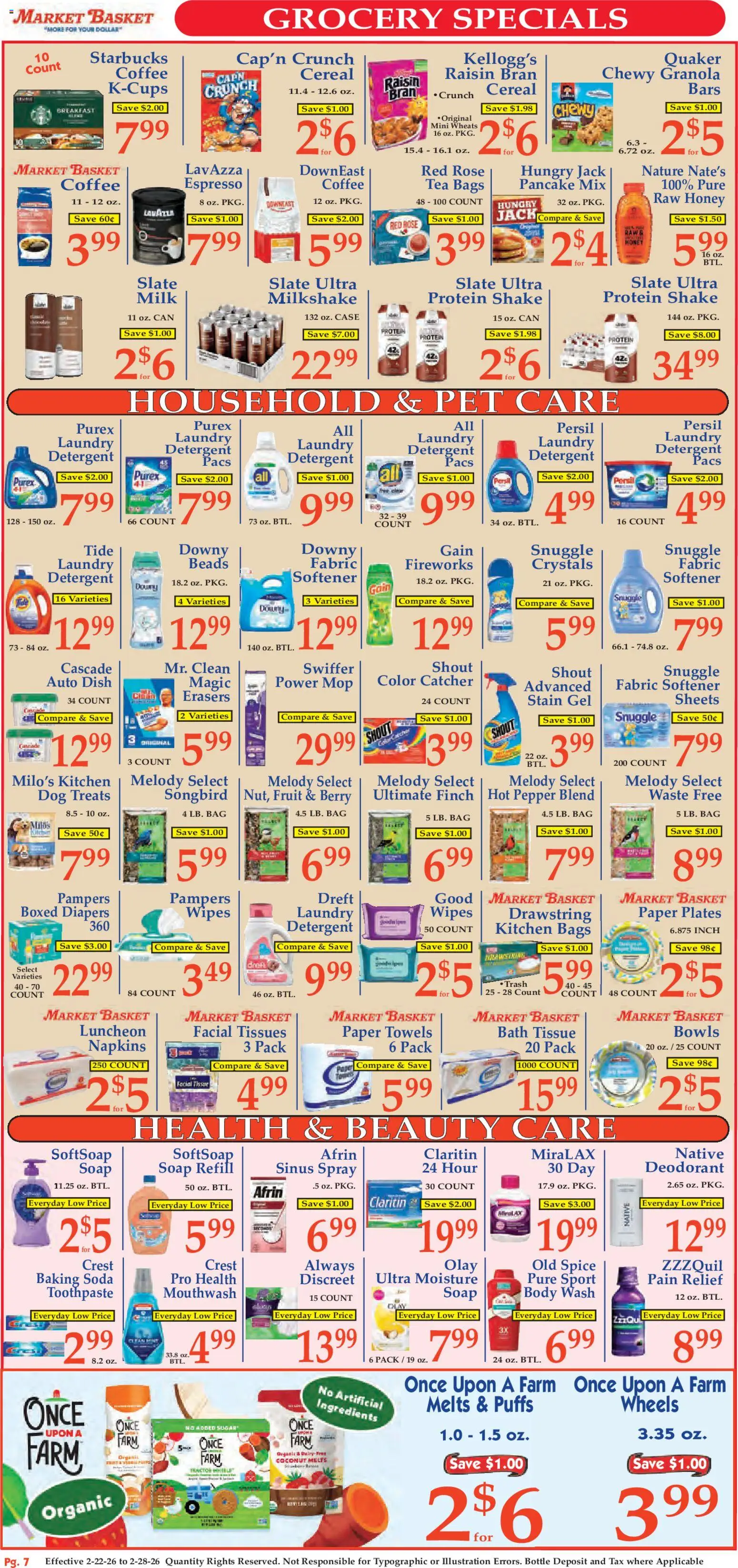 Market Basket Ad - valid from 22.02.2026 | Page: 7 | Products: Bath, Soap, Toothpaste, Detergent