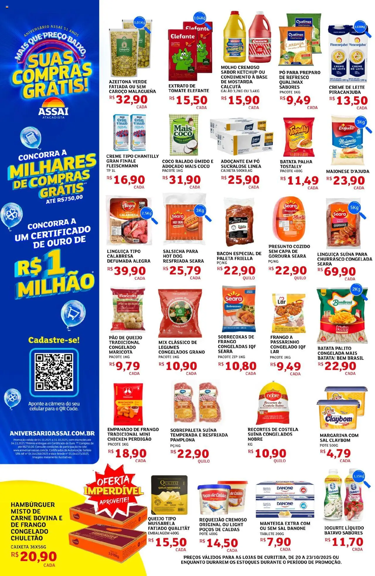 Assaí Atacadista Folheto - válido de 20.10.2025 | Página: 2 | Produtos: Leite, Iogurte, Creme, Batata palha