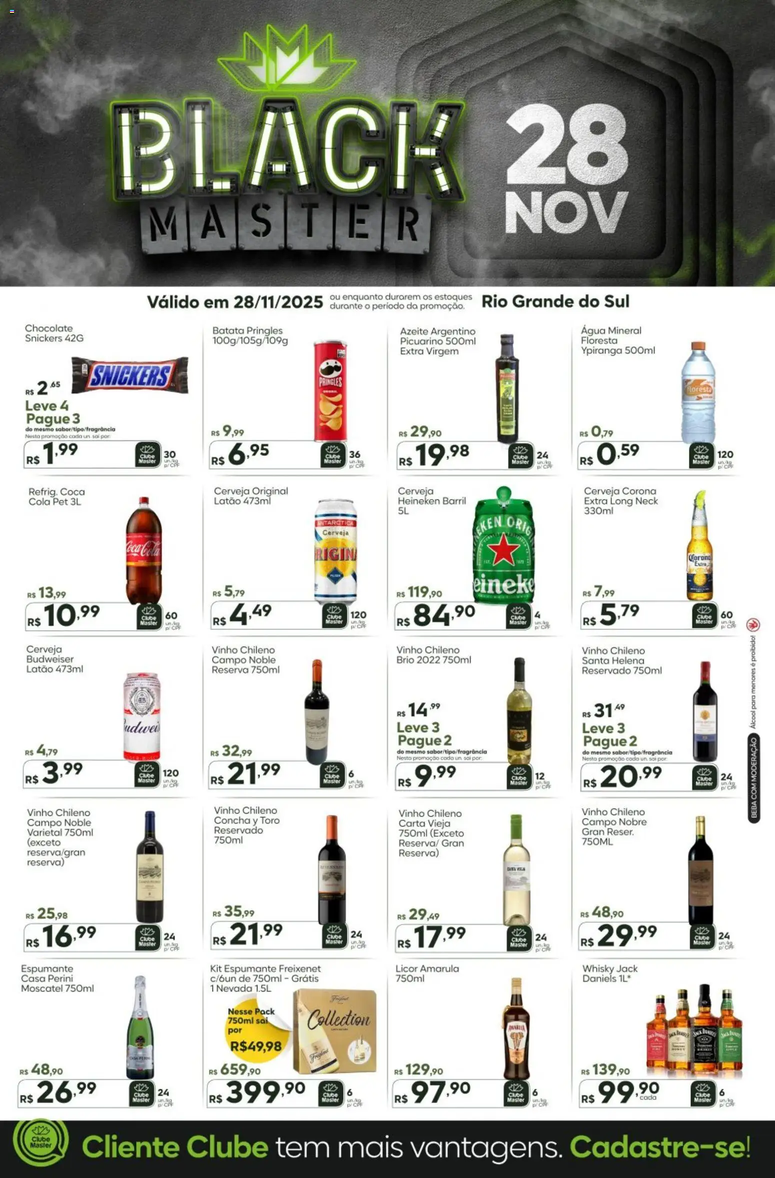 Master Folheto - válido de 28.11.2025 | Página: 1 | Produtos: Espumante, Chocolate, Água mineral, Batata