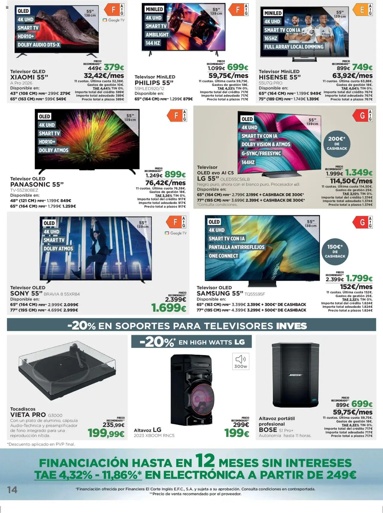 Nuevas ofertas de El Corte Inglés válidas en toda la República Mexicana desde el 08.09.2025. ¡Encuentra las mejores ofertas en El Corte Inglés - Catálogo University! | Página: 14 | Productos: Audio, Televisor