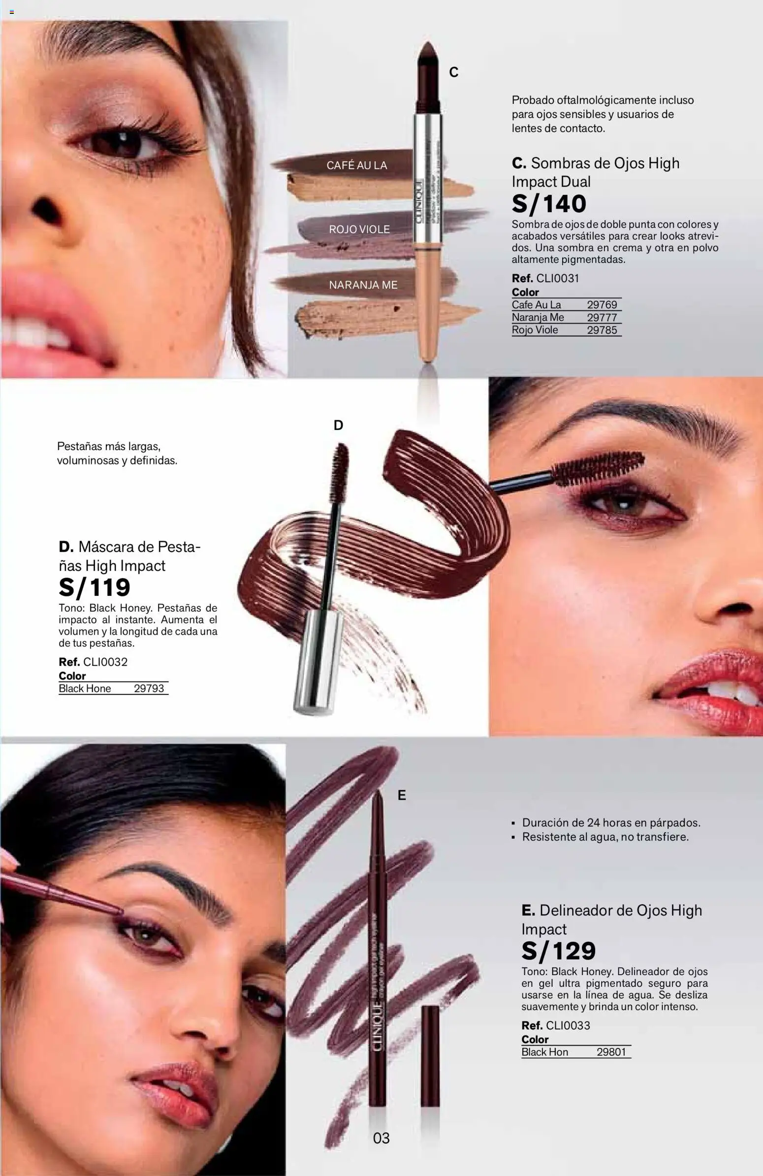 Catálogo Leonisa válido desde 27.04.2026 | Página: 3 | Productos: Máscara, Sombra de ojos, Crema, Polvo