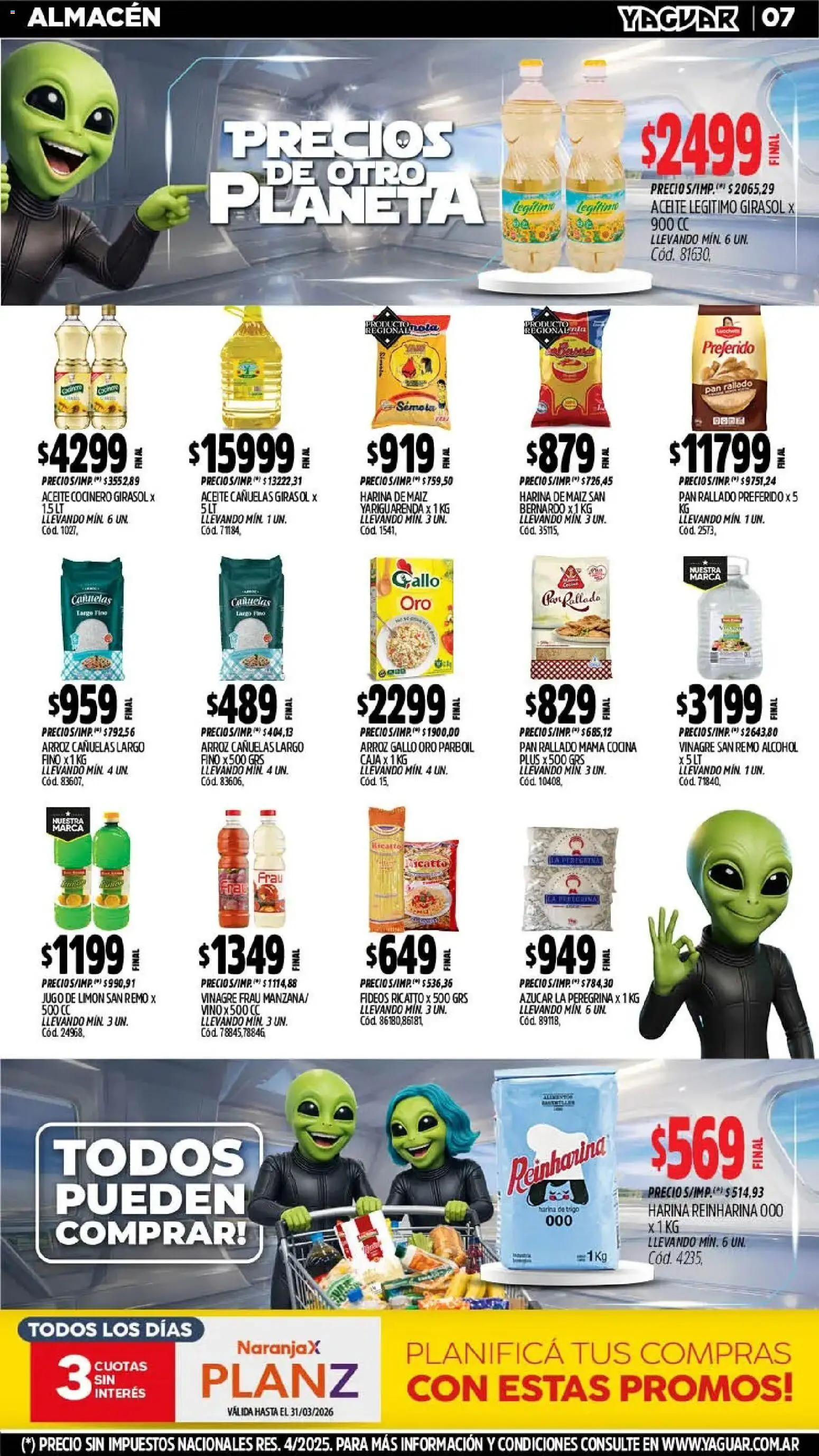 Yaguar - Oferta Semanal Salta │ válido desde el 02.03.2026 | Página: 7 | Productos: Maiz, Jugo, Vino, Fideos