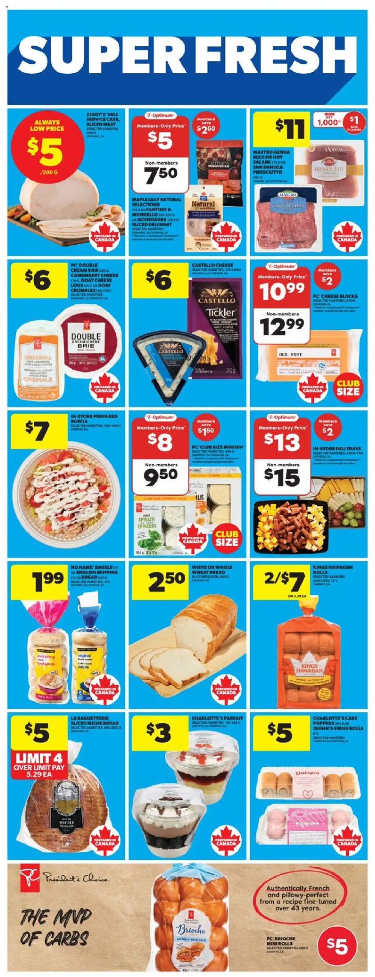 Real Canadian Superstore flyer valid from 18.09.2025 | Page: 21 | Products: Cream, PC, Cheese, Bread
