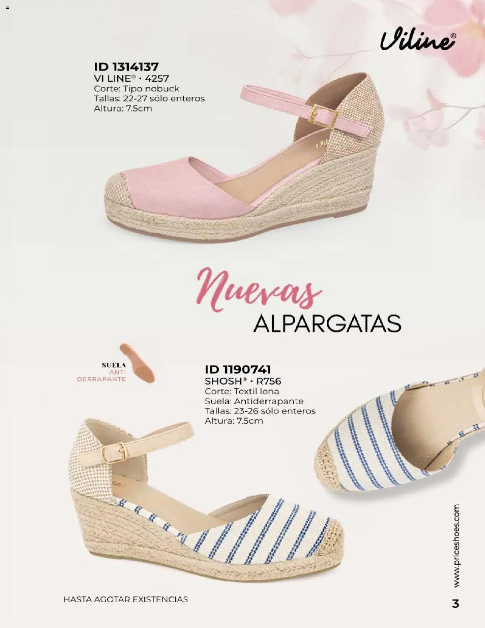 Nuevas ofertas de Price Shoes válidas en toda la República Mexicana desde el 23.04.2026. ¡Encuentra las mejores ofertas en Price Shoes catálogo Especial Confort! | Página: 3 | Productos: Alpargatas, Lona