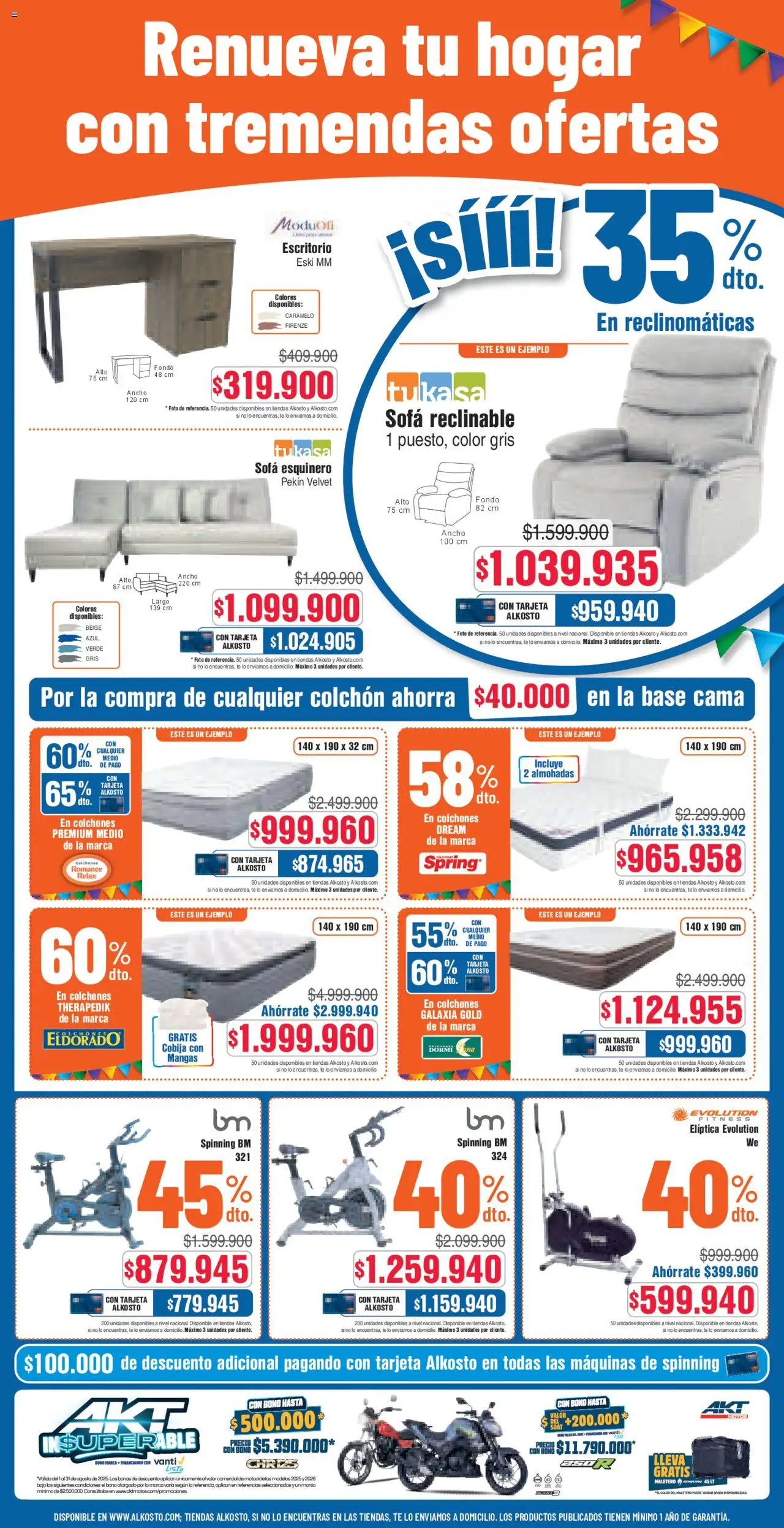 Alkosto revista - valida desde el 02.08.2025 | Página: 7 | Productos: Escritorio, Té, Cama, Cobija