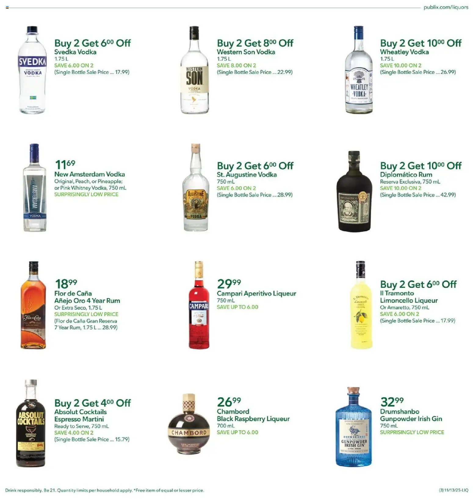 Publix Liquor - valid from 13.11.2025 | Page: 3 | Products: Gin, Vodka, Raspberry
