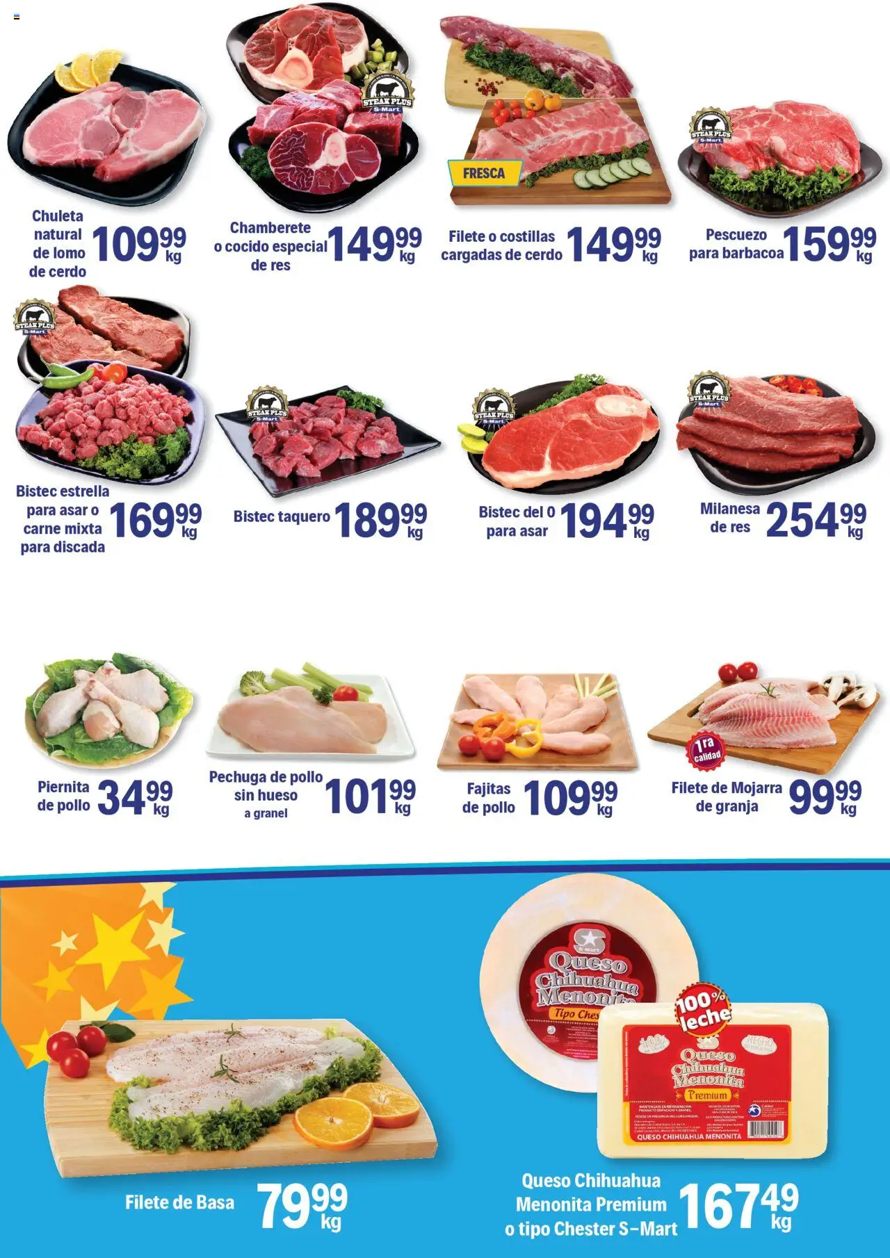 Nuevas ofertas de S-Mart válidas en toda la República Mexicana desde el 14.10.2025. ¡Encuentra las mejores ofertas en S-Mart - Folleto - Nuevo Laredo! | Página: 4 | Productos: Milanesa, Queso, Cerdo, Res