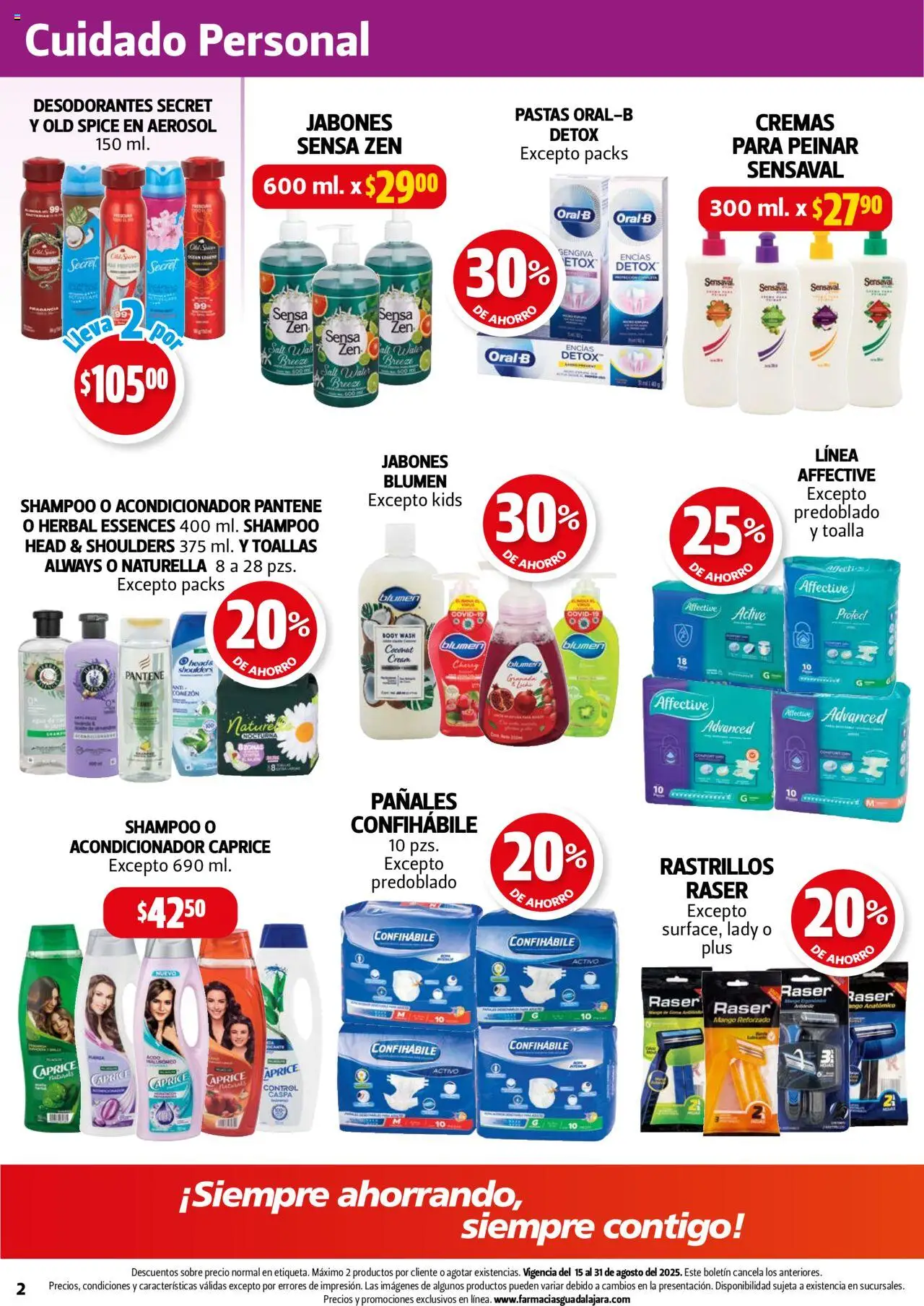Nuevas ofertas de Farmacia Guadalajara válidas en toda la República Mexicana desde el 15.08.2025. ¡Encuentra las mejores ofertas en Farmacia Guadalajara - Catálogo! | Página: 2 | Productos: Pañales, Toalla, Toallas, Sobre