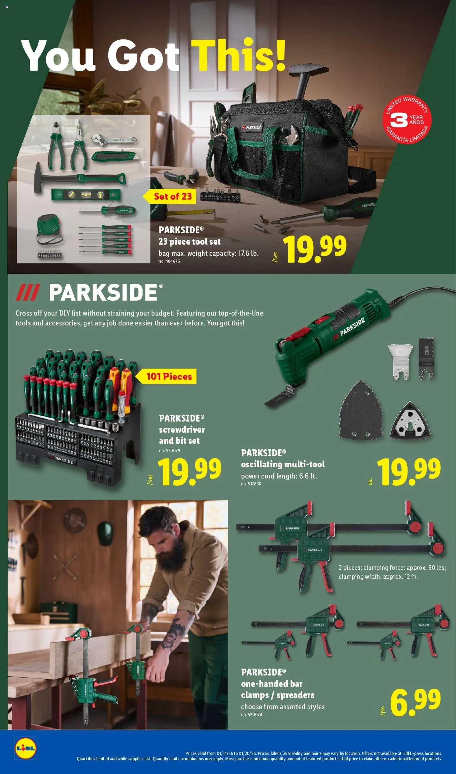 Lidl Weekly Ad - valid from 14.01.2026 | Page: 26 | Products: Screwdriver, Bag, Weight