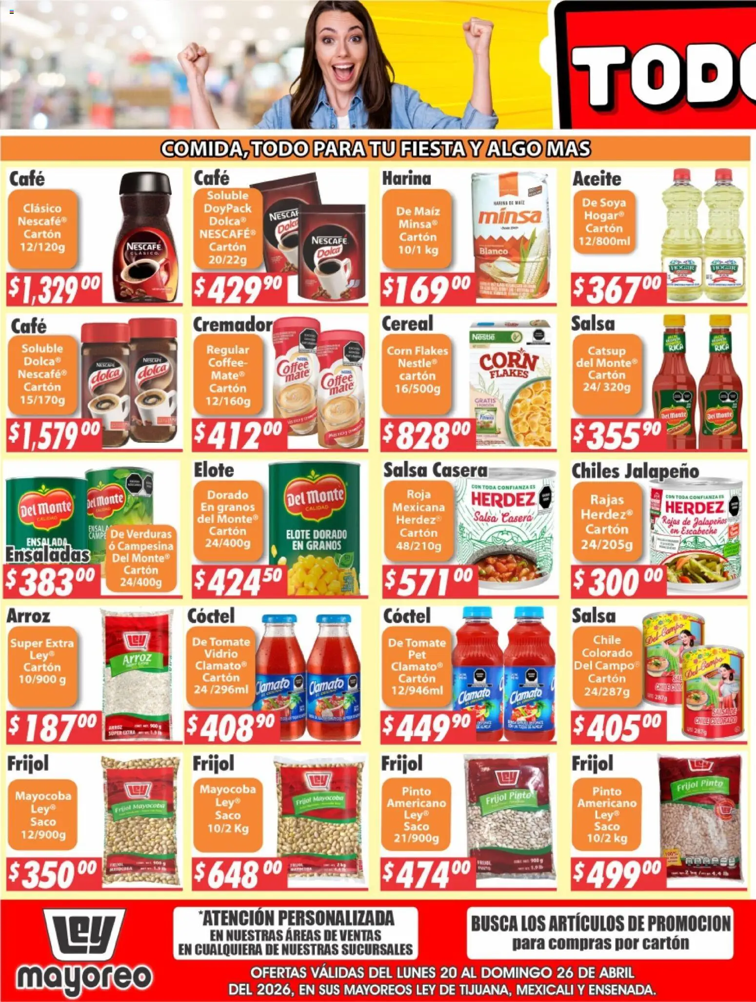 Nuevas ofertas de Casa Ley válidas en toda la República Mexicana desde el 20.04.2026. ¡Encuentra las mejores ofertas en Casa Ley folleto Frontera! | Página: 5 | Productos: Maíz, Aceite, Café, Arroz
