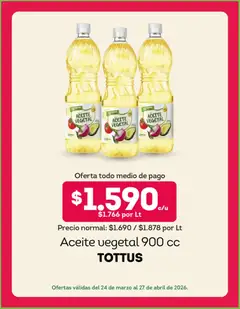 Tottus ofertas  válido desde el 24.03.2026 | Página: 6 | Productos: Aceite