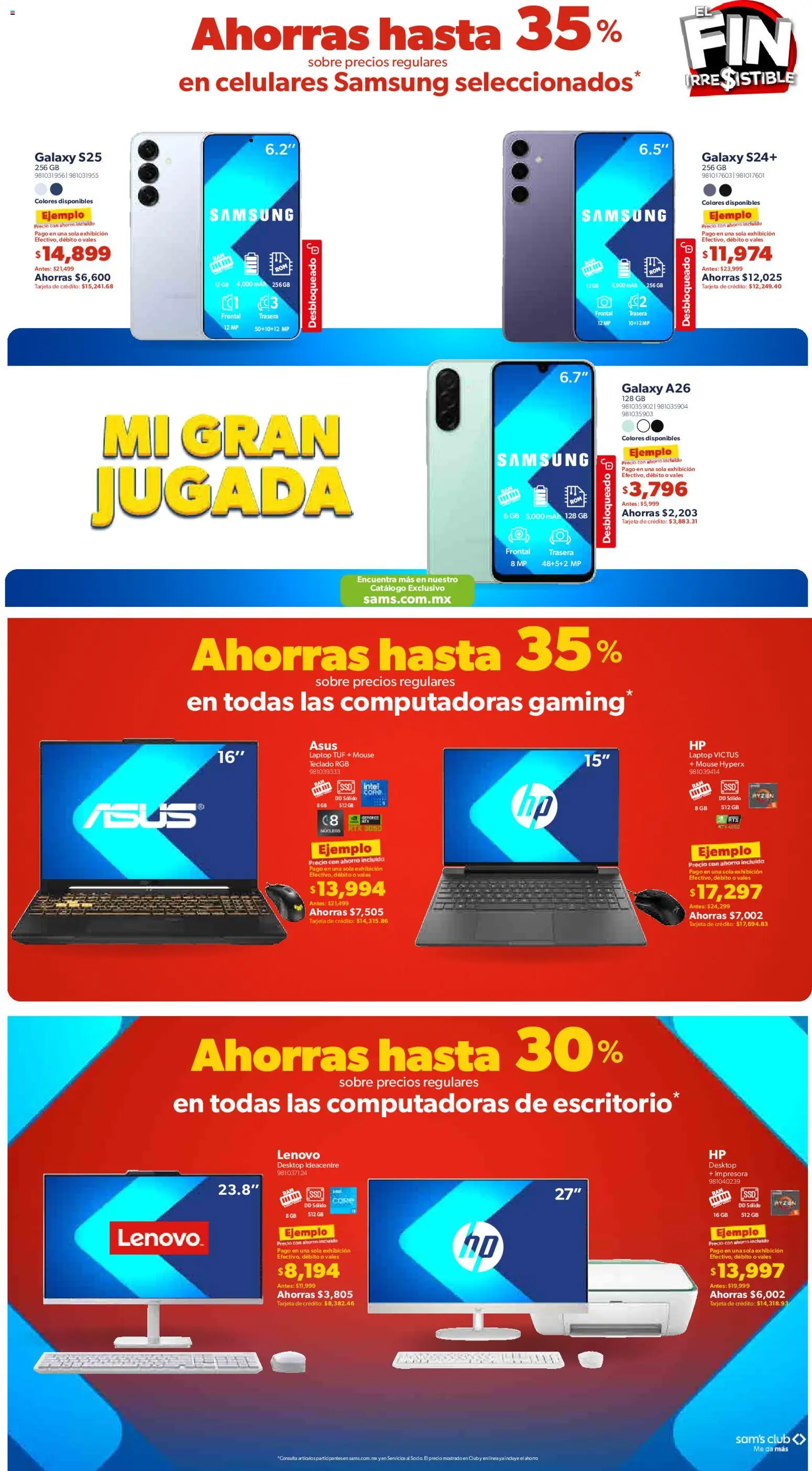 Nuevas ofertas de Sam's Club válidas en toda la República Mexicana desde el 06.11.2025. ¡Encuentra las mejores ofertas en Sam's Club Buen Fin ! | Página: 7 | Productos: Mouse, Impresora, Teclado, Sobre