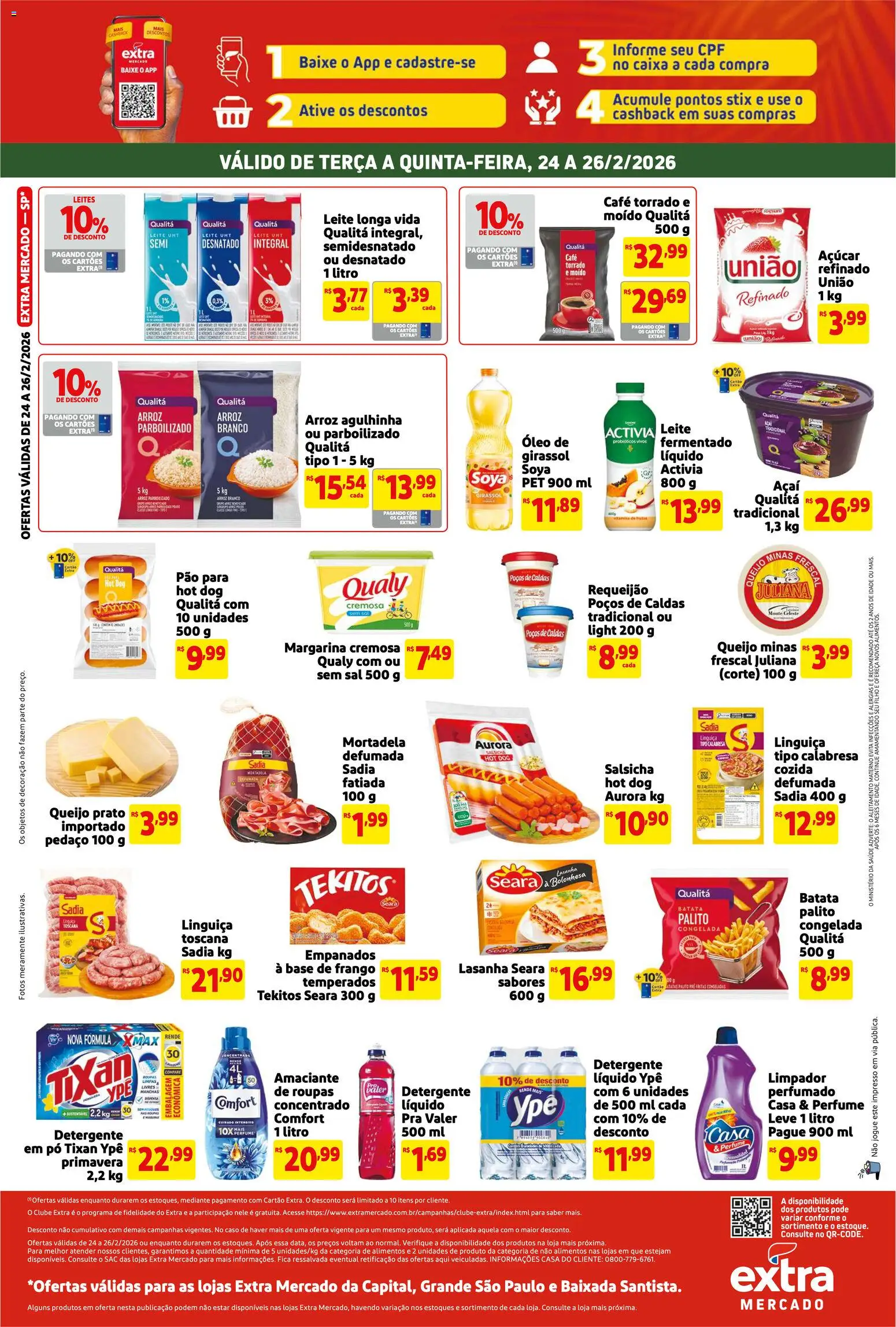 Extra Folheto - válido de 24.02.2026 | Página: 2 | Produtos: Pó, Arroz, Batata, Amaciante