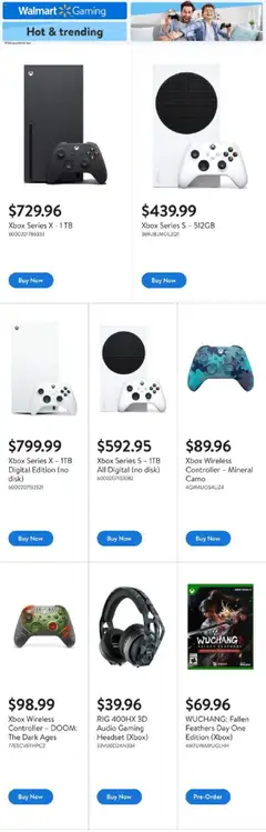 Walmart flyer valid from 17.07.2025 | Page: 4 | Products: Audio, Xbox, Disk