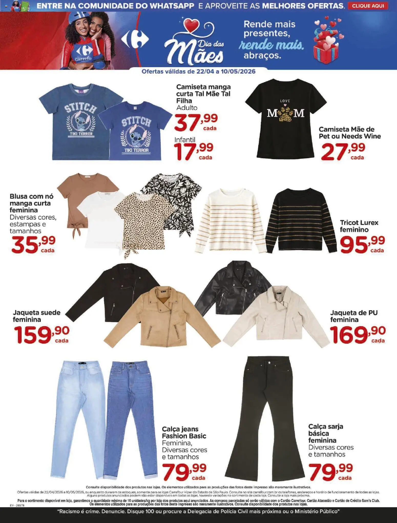 Carrefour Folheto - válido de 22.04.2026 | Página: 6 | Produtos: Calça jeans, Jaqueta, Calça, Jeans